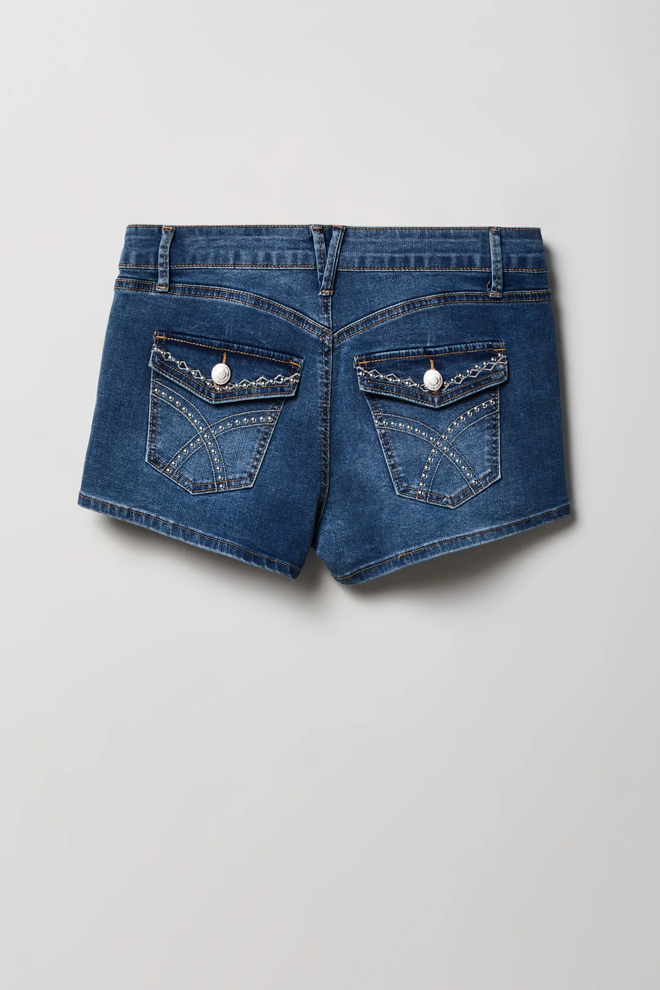 184-stretch-mid-rise-rhinestone-detail-denim-short-9.webp Stretch Mid Rise Rhinestone Detail Denim Short