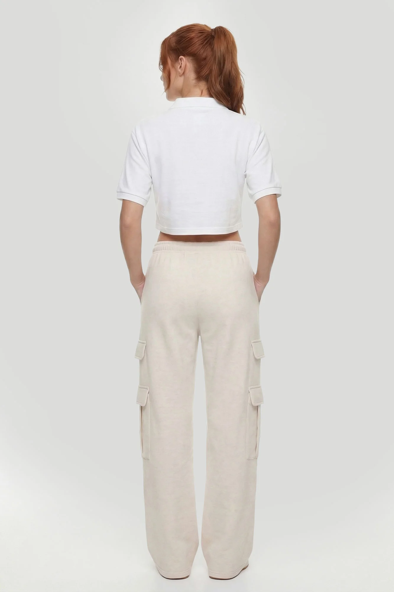 Embroidered Oversized Cropped Polo