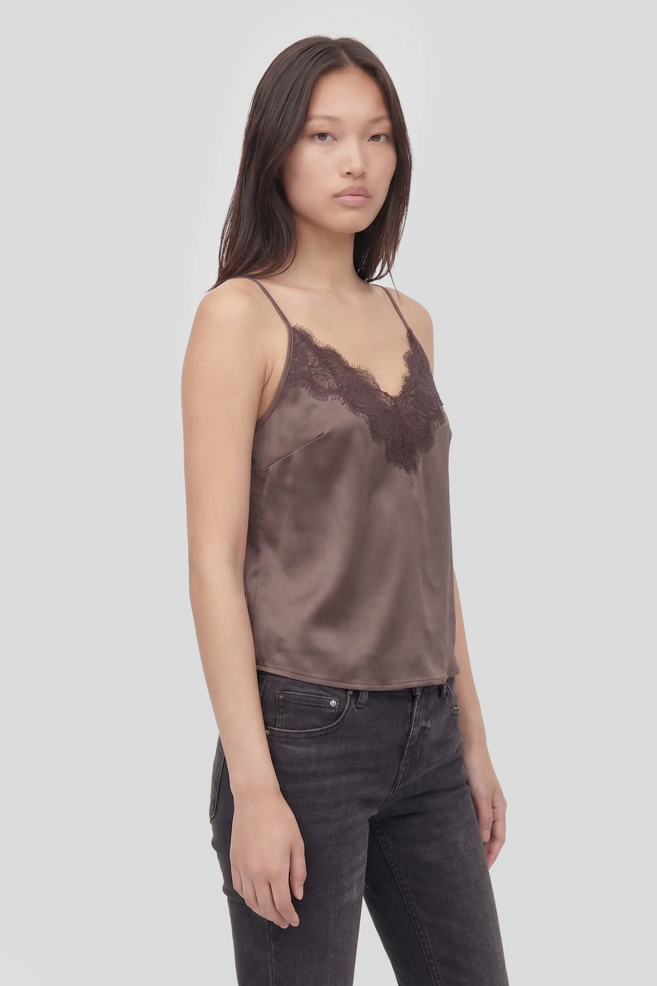 Satin Lace Trim Cami