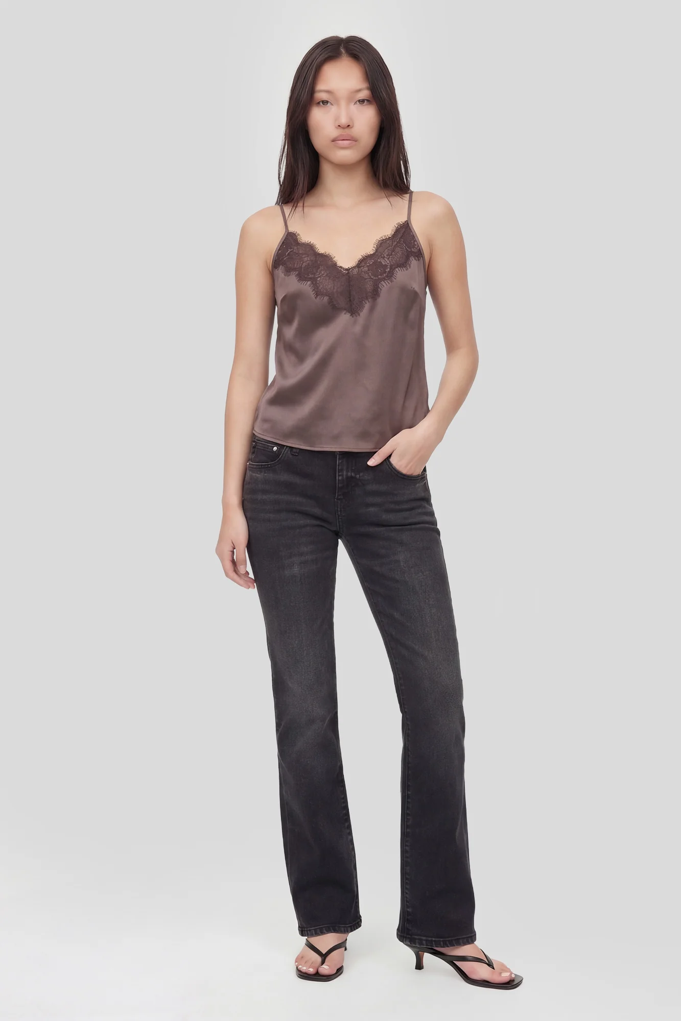 Satin Lace Trim Cami