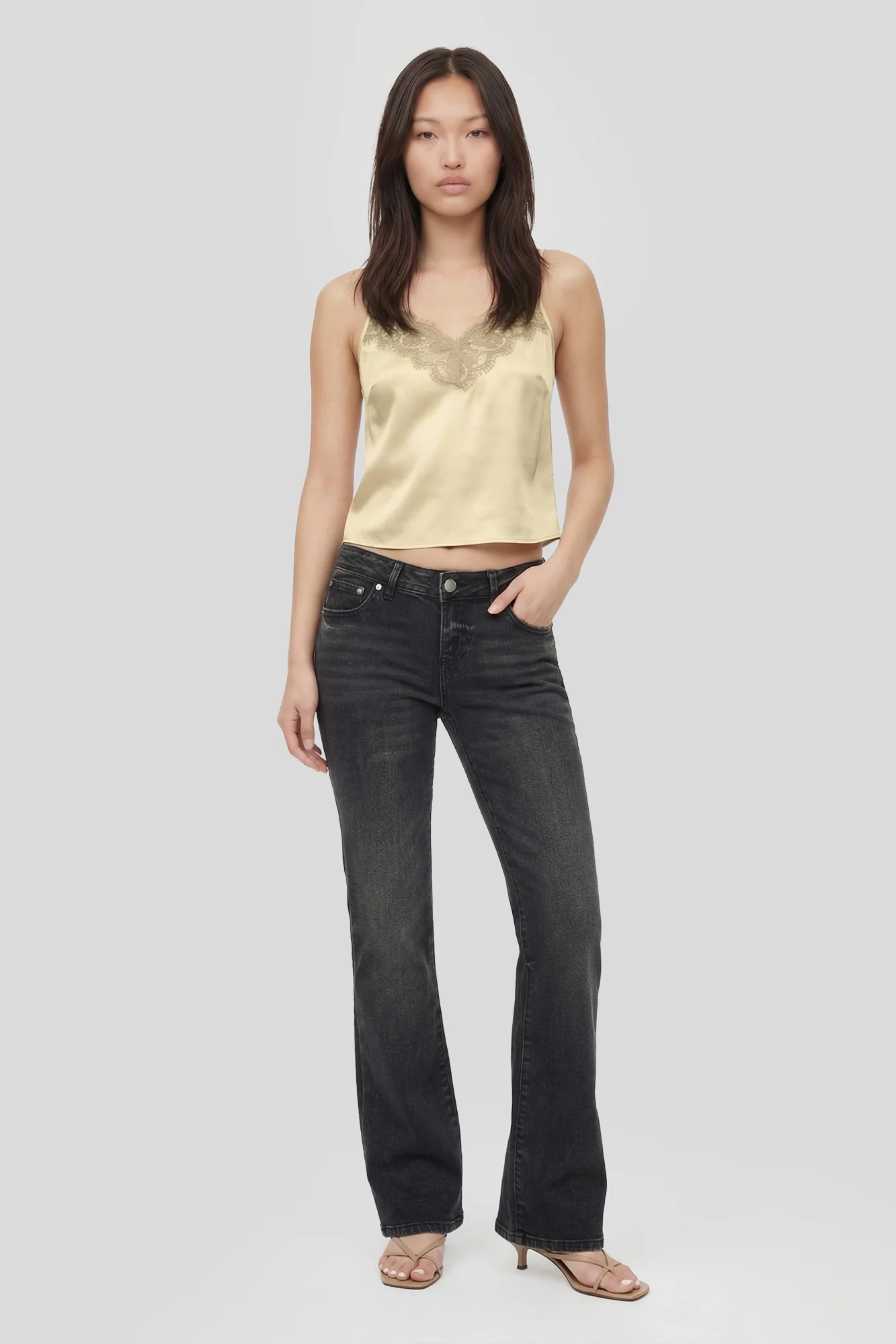 Satin Lace Trim Cami