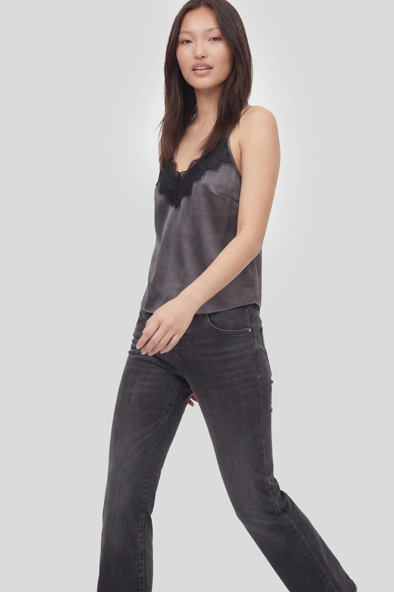 Satin Lace Trim Cami