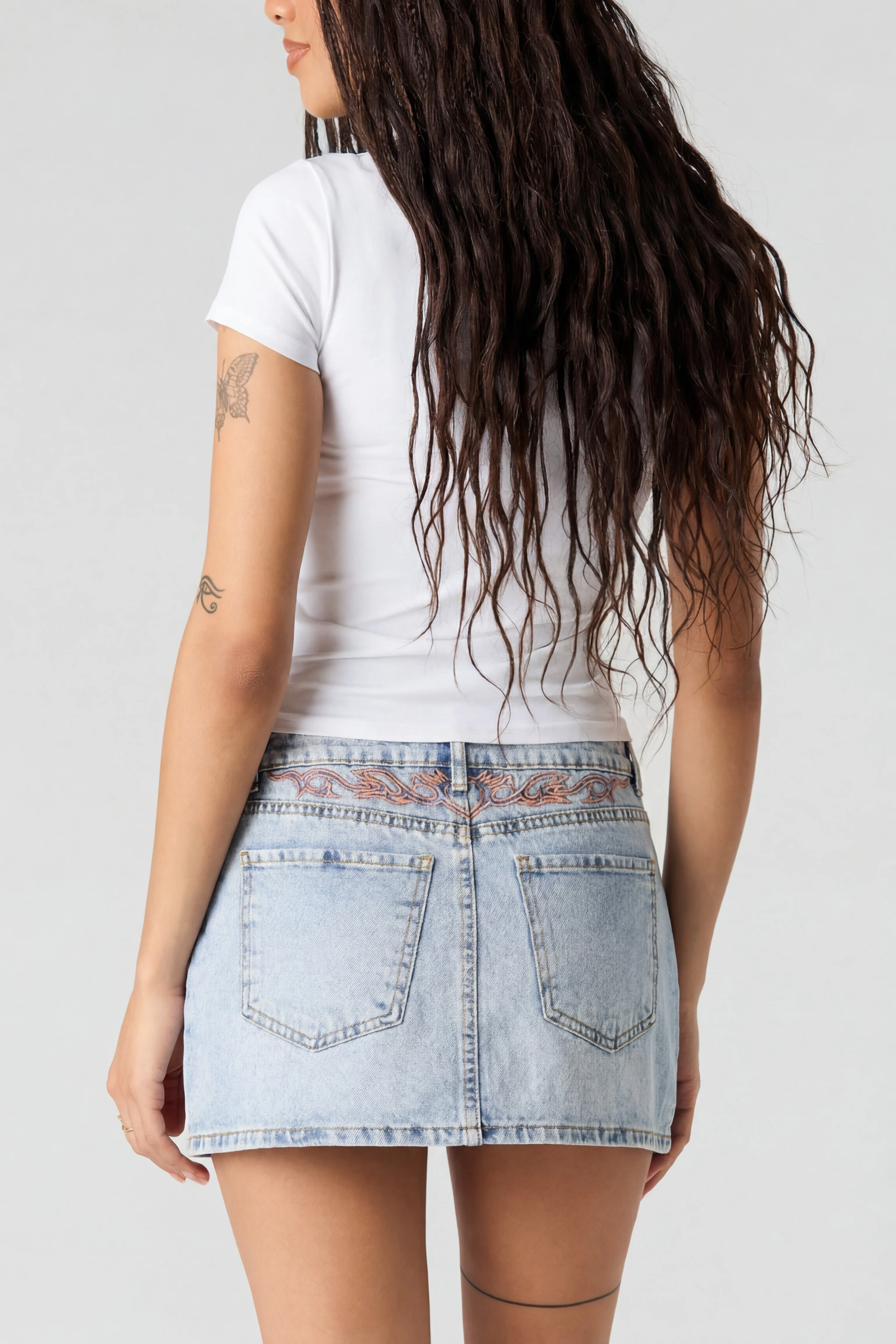 212-low-rise-rhinestone-pocket-denim-skort-5.webp Low Rise Rhinestone Pocket Denim Skort