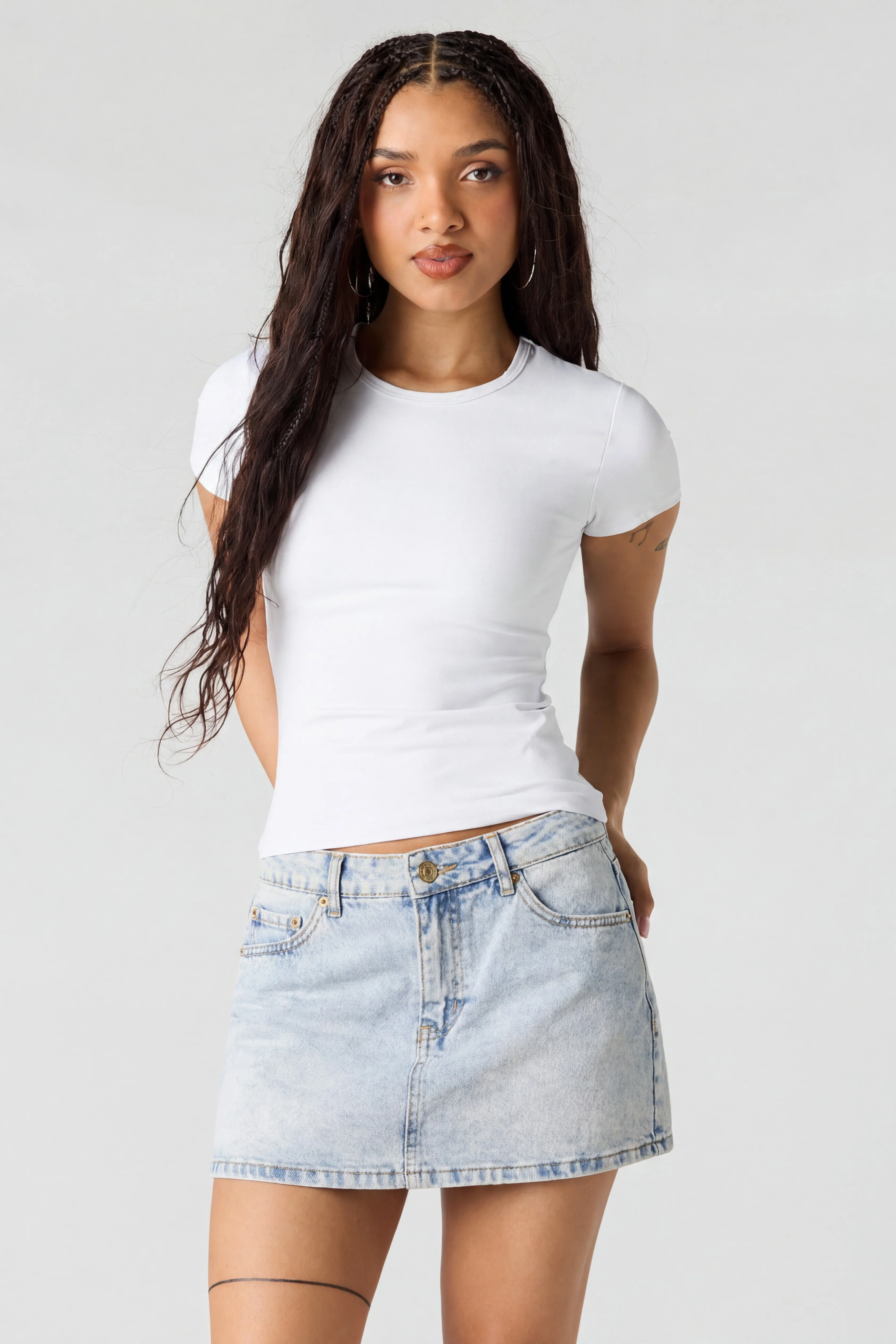 212-low-rise-rhinestone-pocket-denim-skort-6.webp Low Rise Rhinestone Pocket Denim Skort