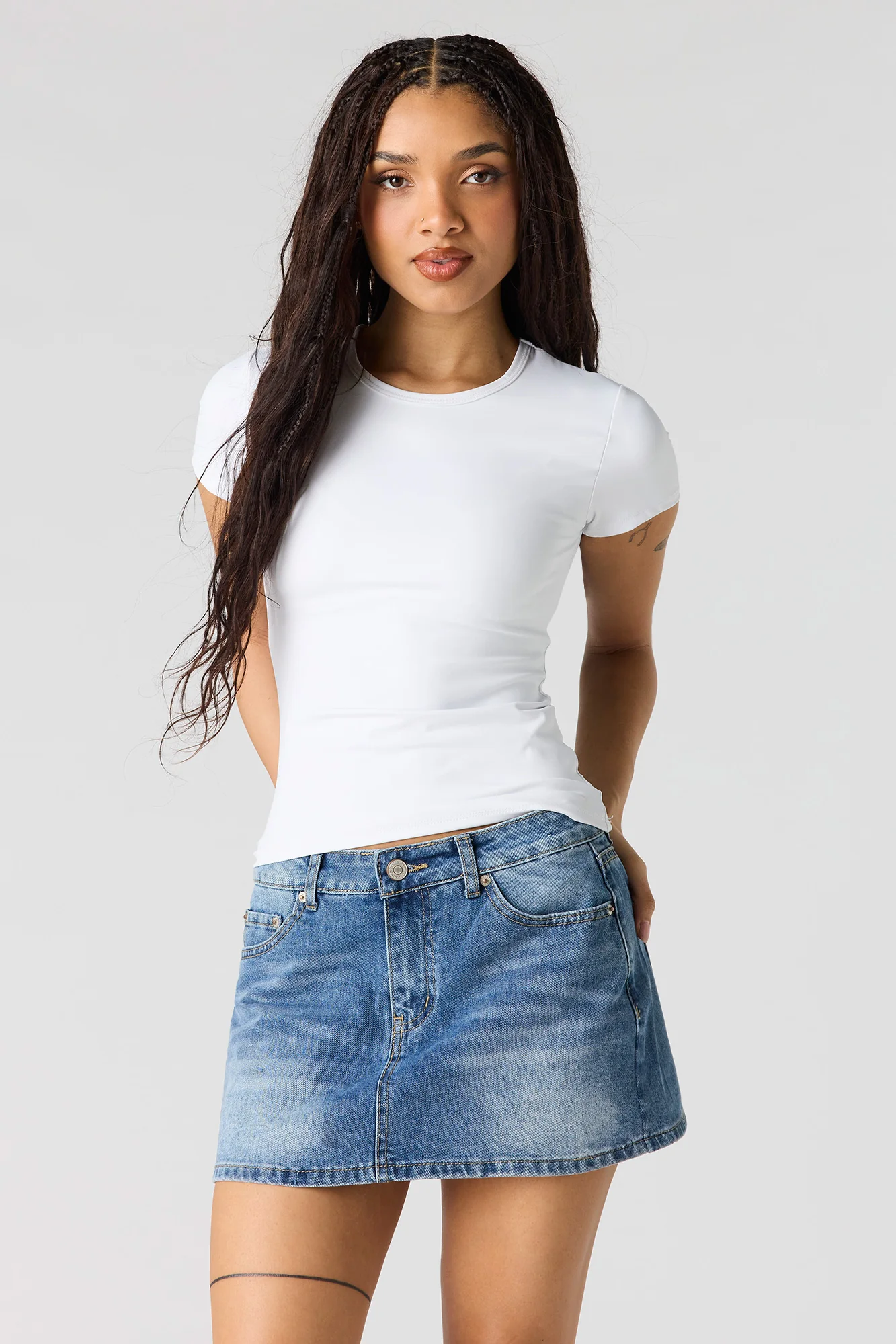 212-low-rise-rhinestone-pocket-denim-skort-9.webp Low Rise Rhinestone Pocket Denim Skort