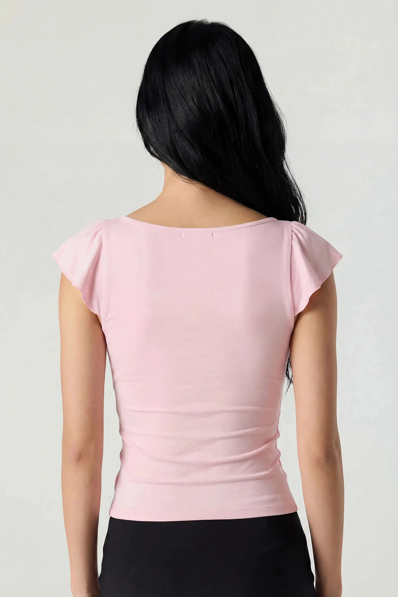 2260-v-neck-ruffle-tie-front-top-5.webp V-Neck Ruffle Tie Front Top