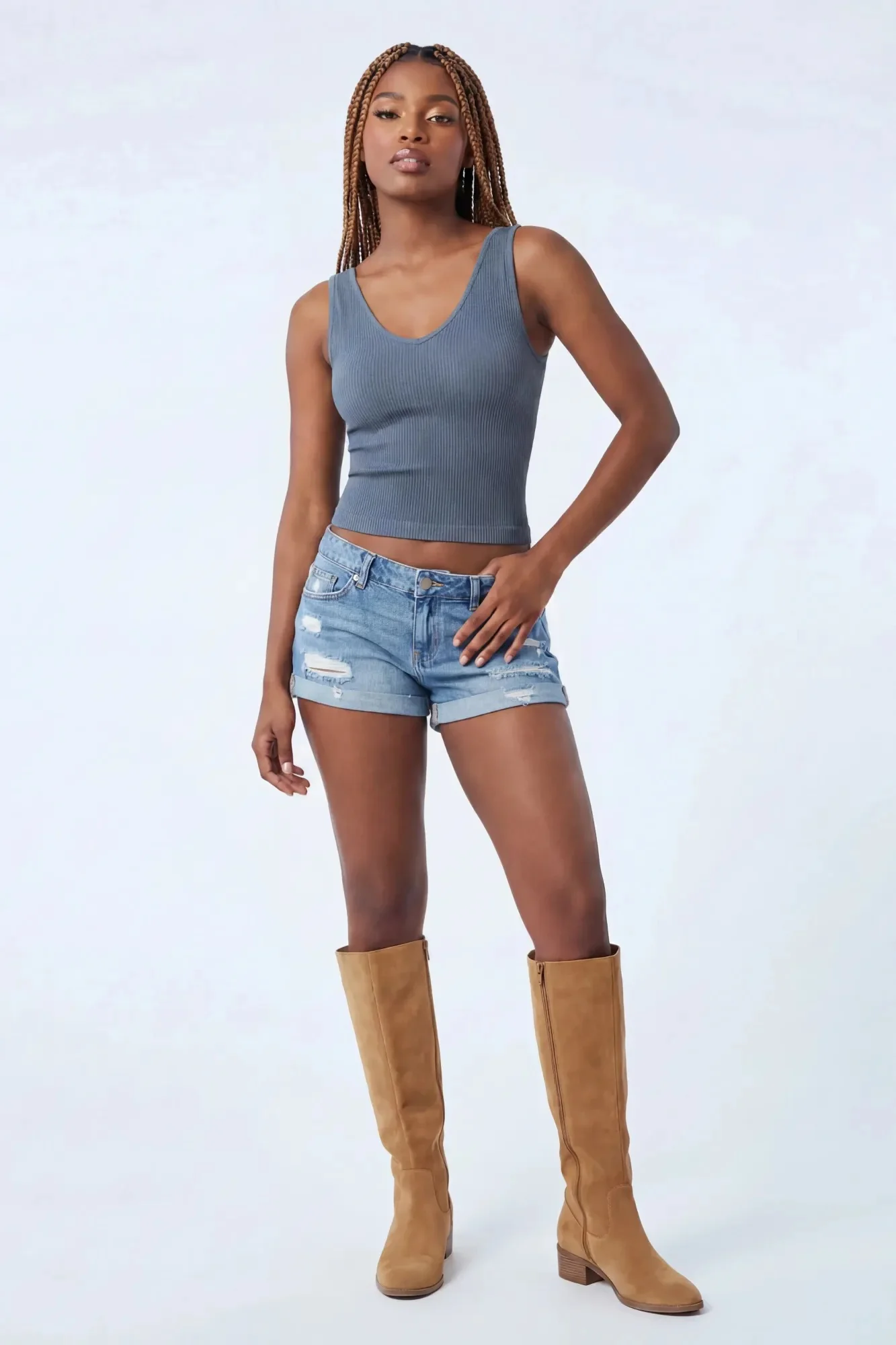 2535-seamless-ribbed-v-neck-tank-1.webp Seamless Ribbed V-Neck Tank