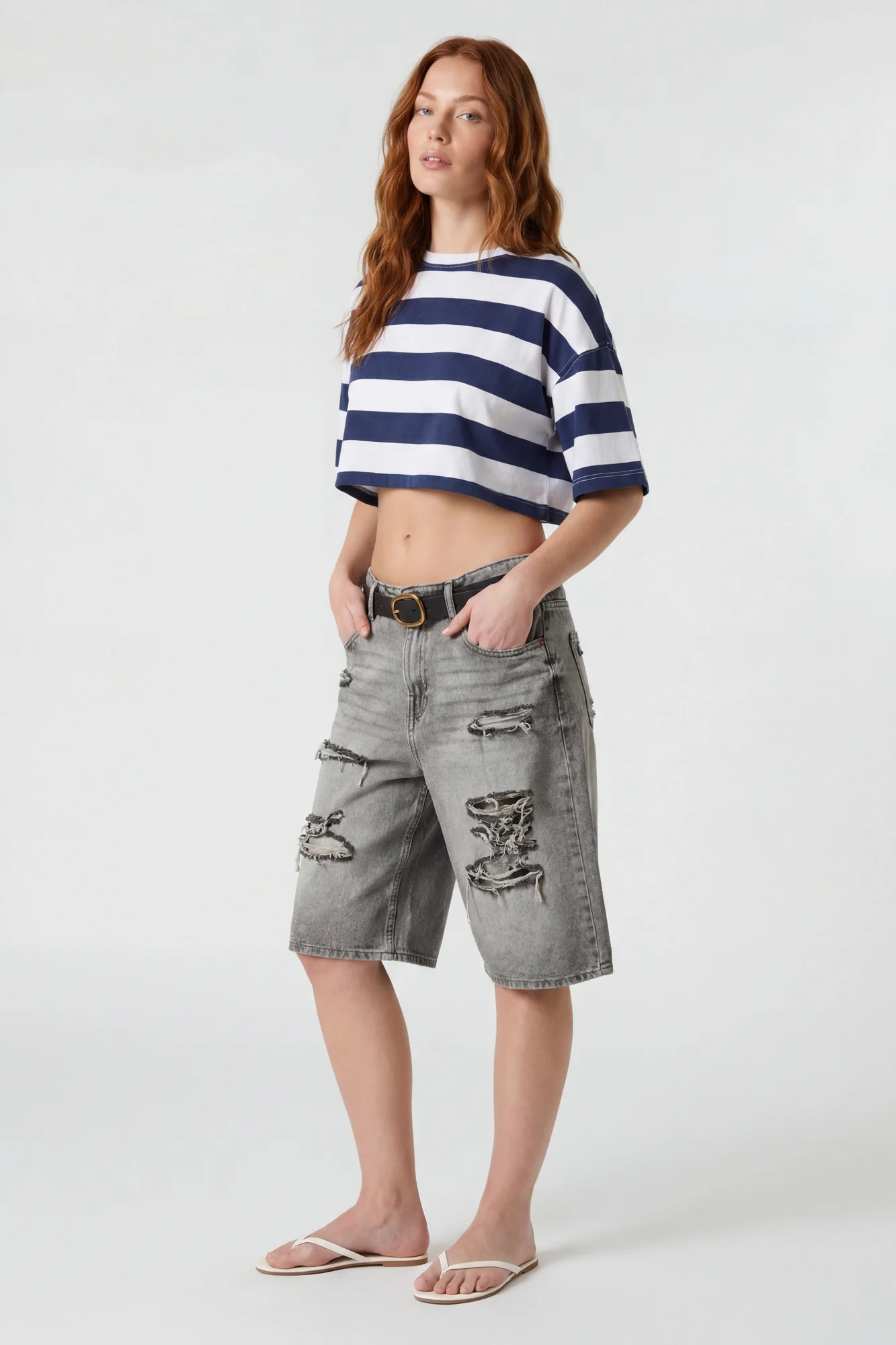 Low Rise Belted Jort 13"