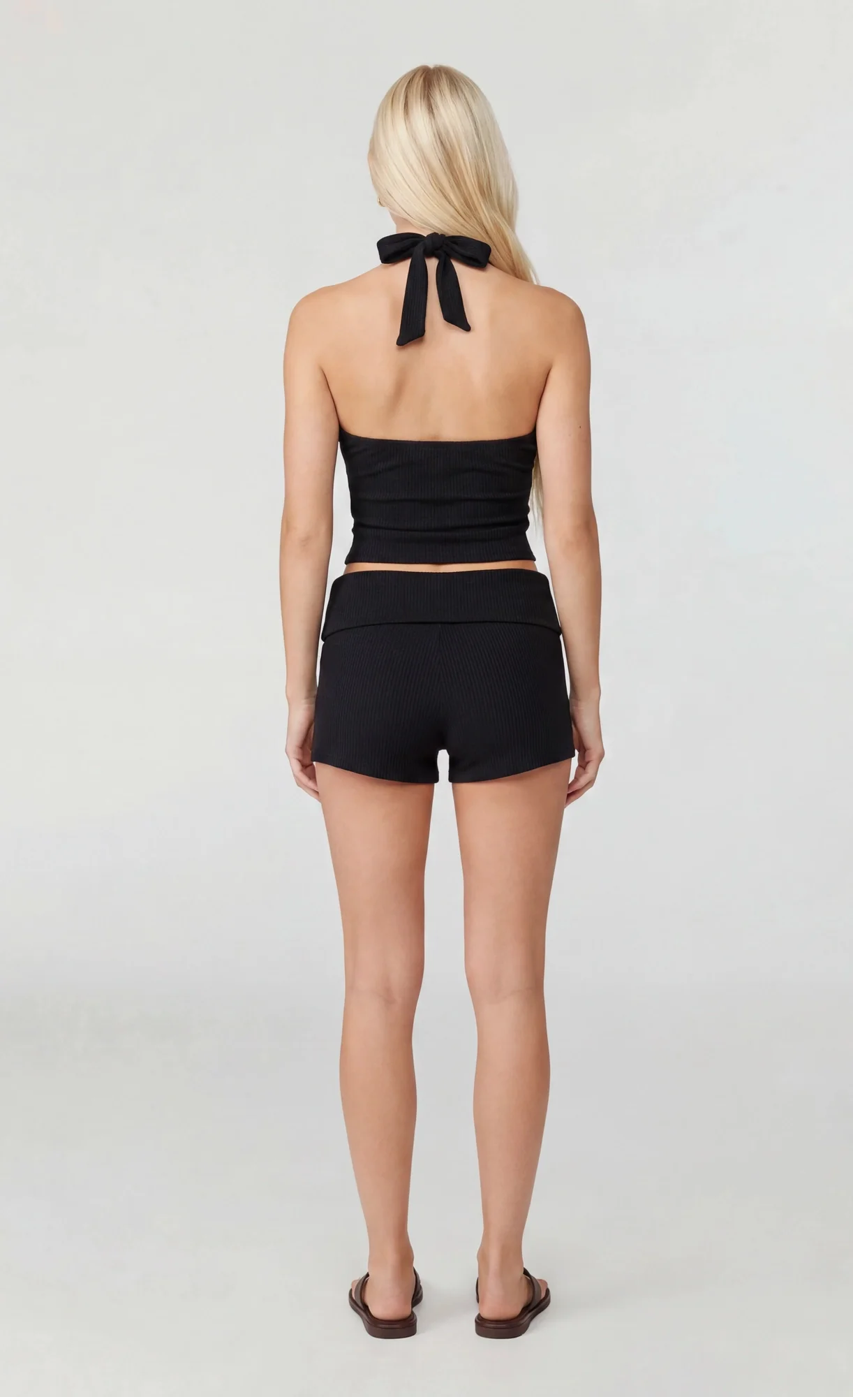 2758-ribbed-halter-tank-foldover-waist-short-5.webp Ribbed Halter Tank & Foldover Waist Short