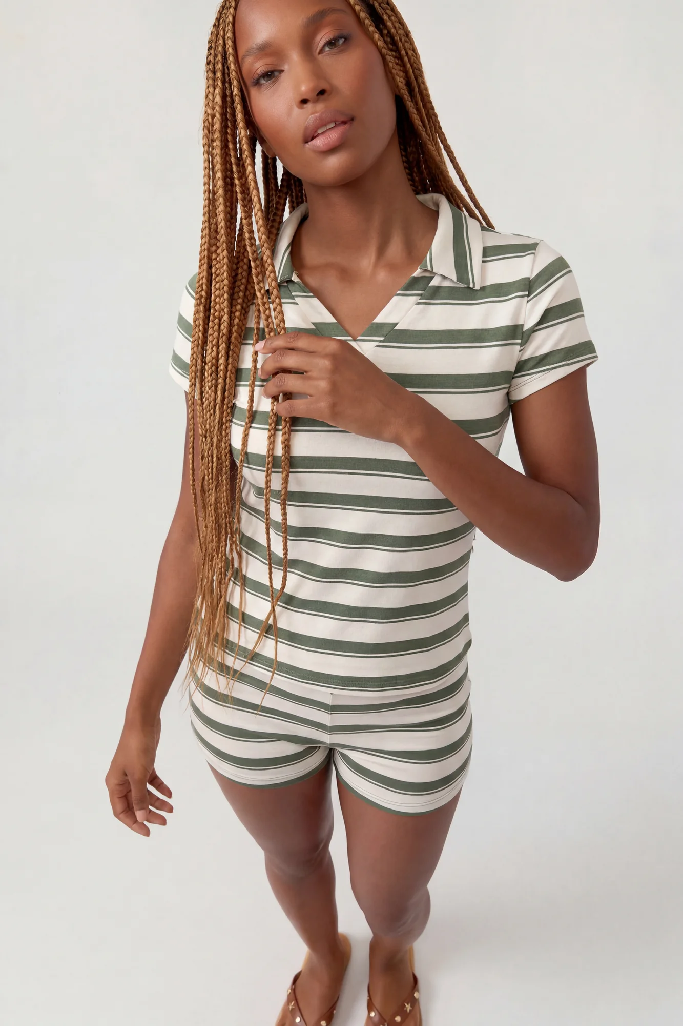 Striped Polo & Short Set