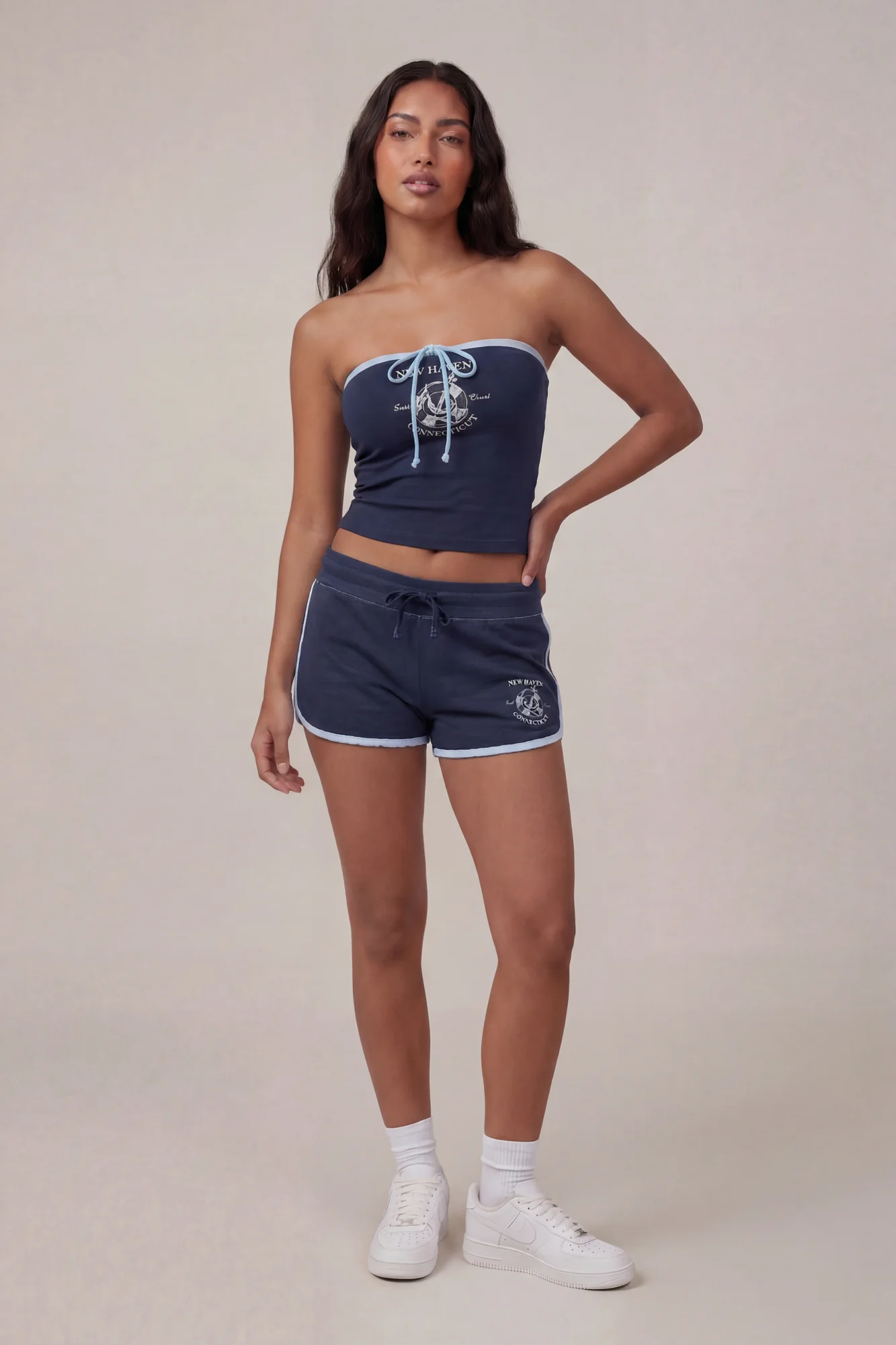 Graphic Drawstring Dolphin Short