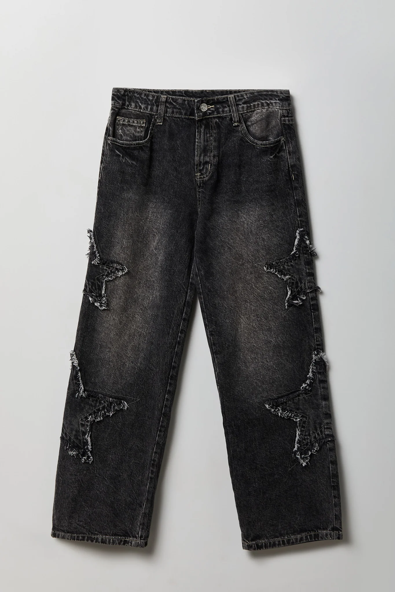 Low Rise Patch Baggy Denim Jean