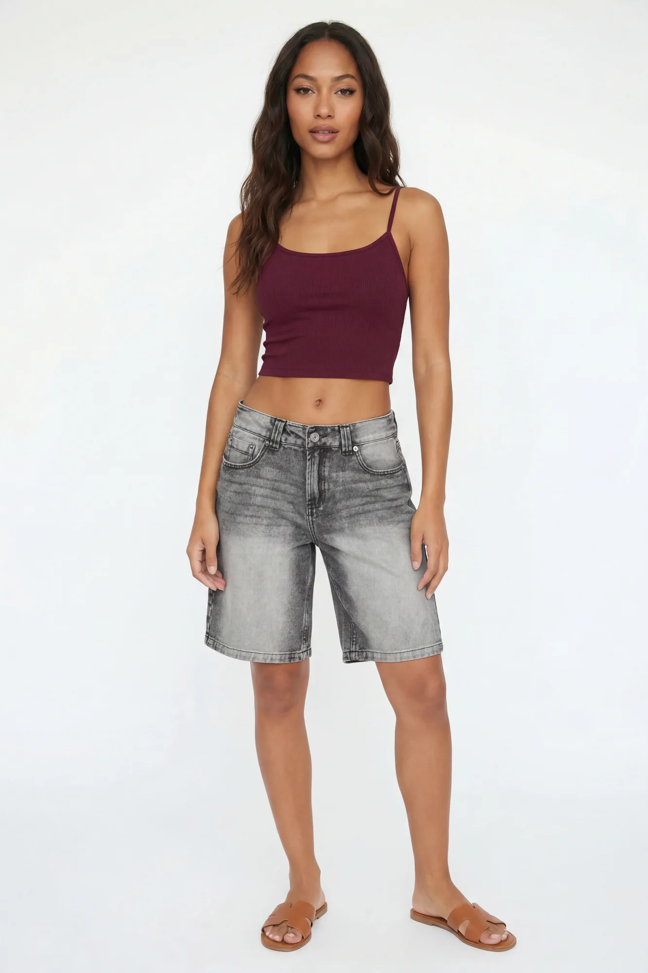 Brooklyn Graphic Low Rise Baggy Grey Jort