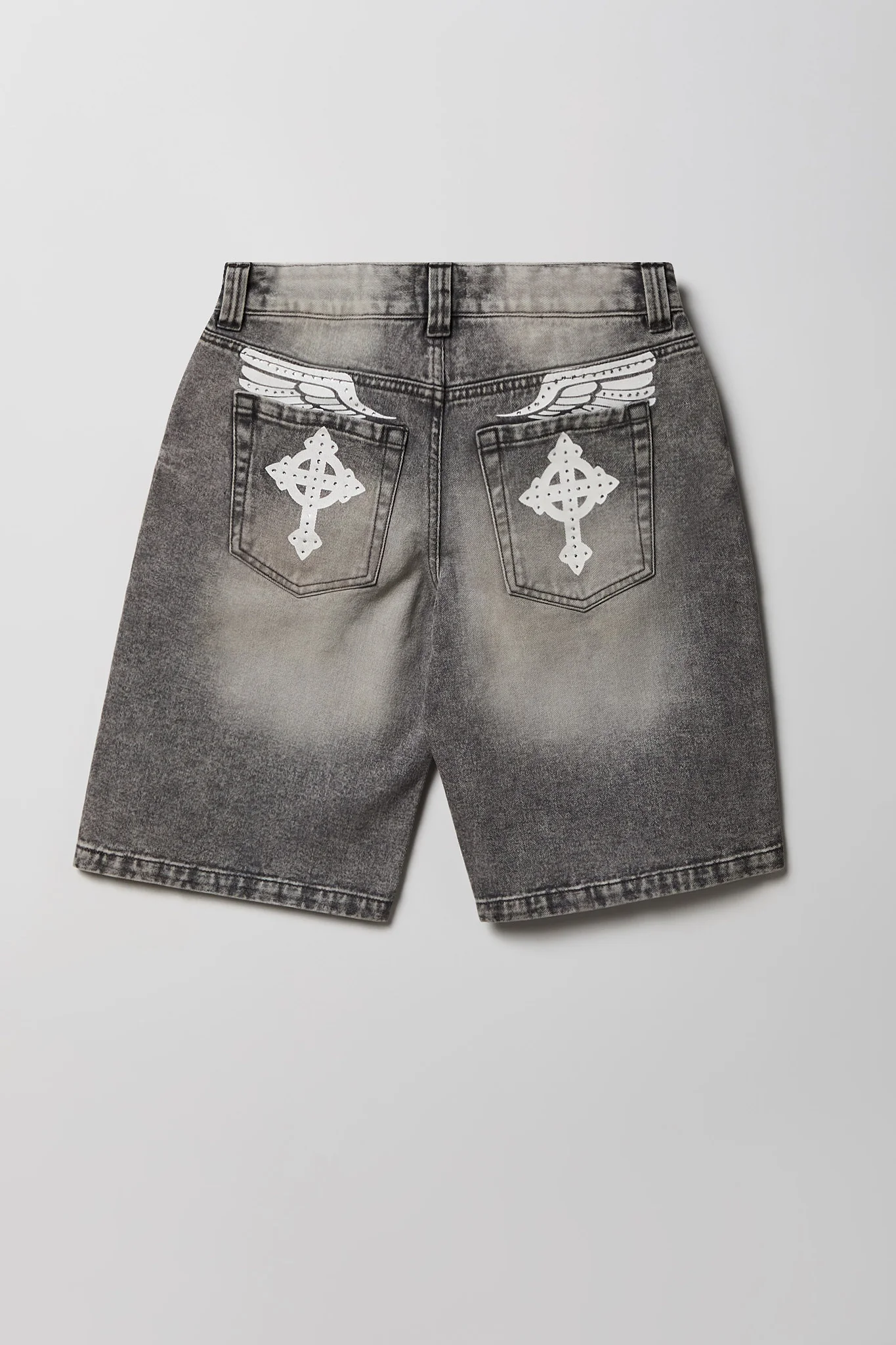 Brooklyn Graphic Low Rise Baggy Grey Jort