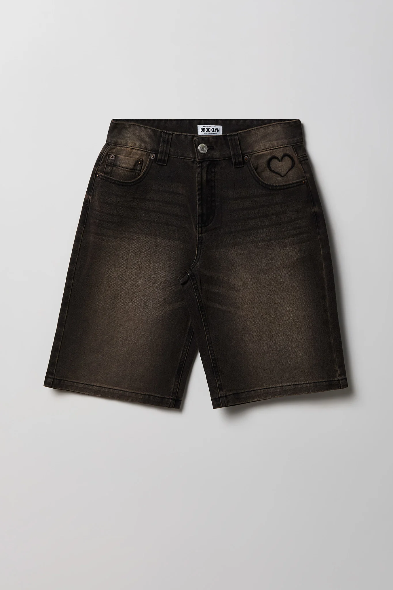 Brooklyn Graphic Low Rise Baggy Latte Jort