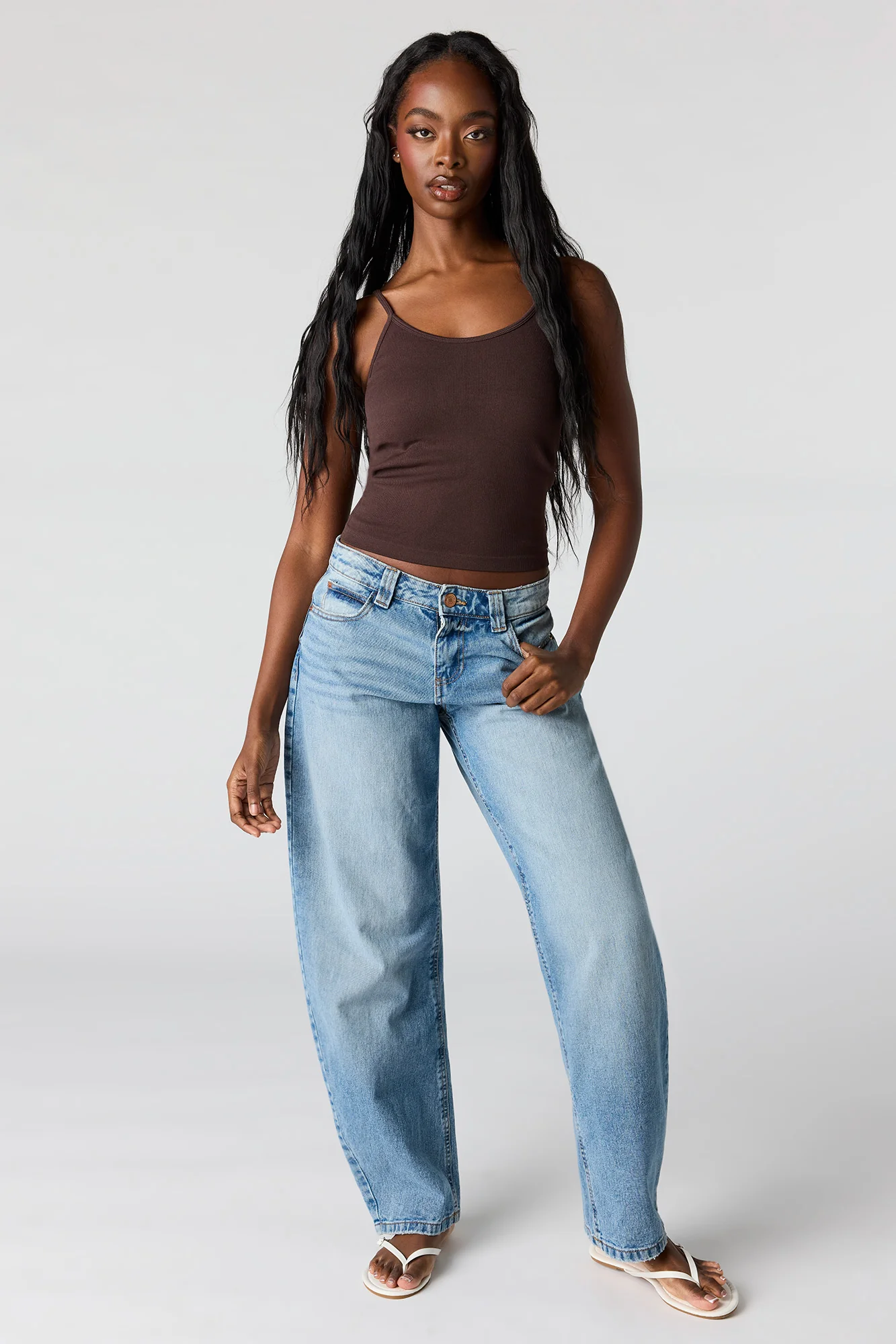 Braless Seamless Ribbed Scoop Neck Tank