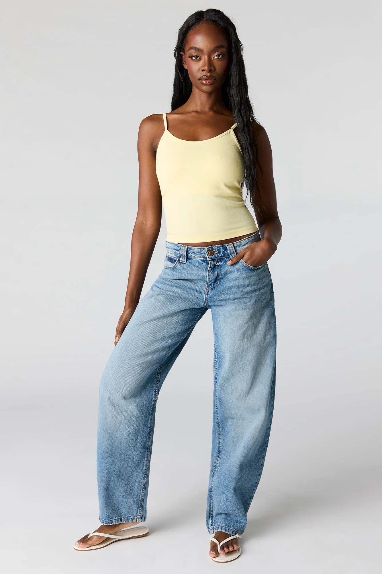 Braless Seamless Ribbed Scoop Neck Tank