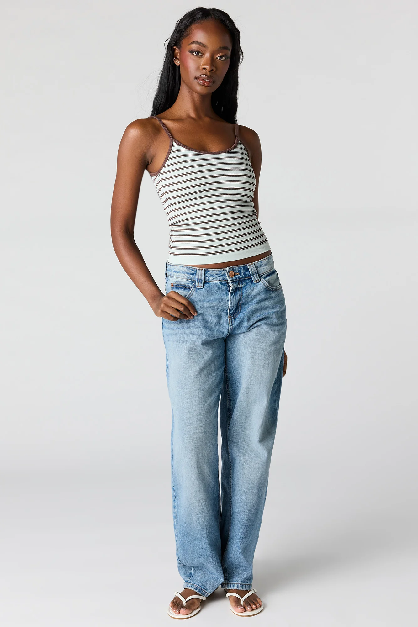 Braless Seamless Ribbed Scoop Neck Tank