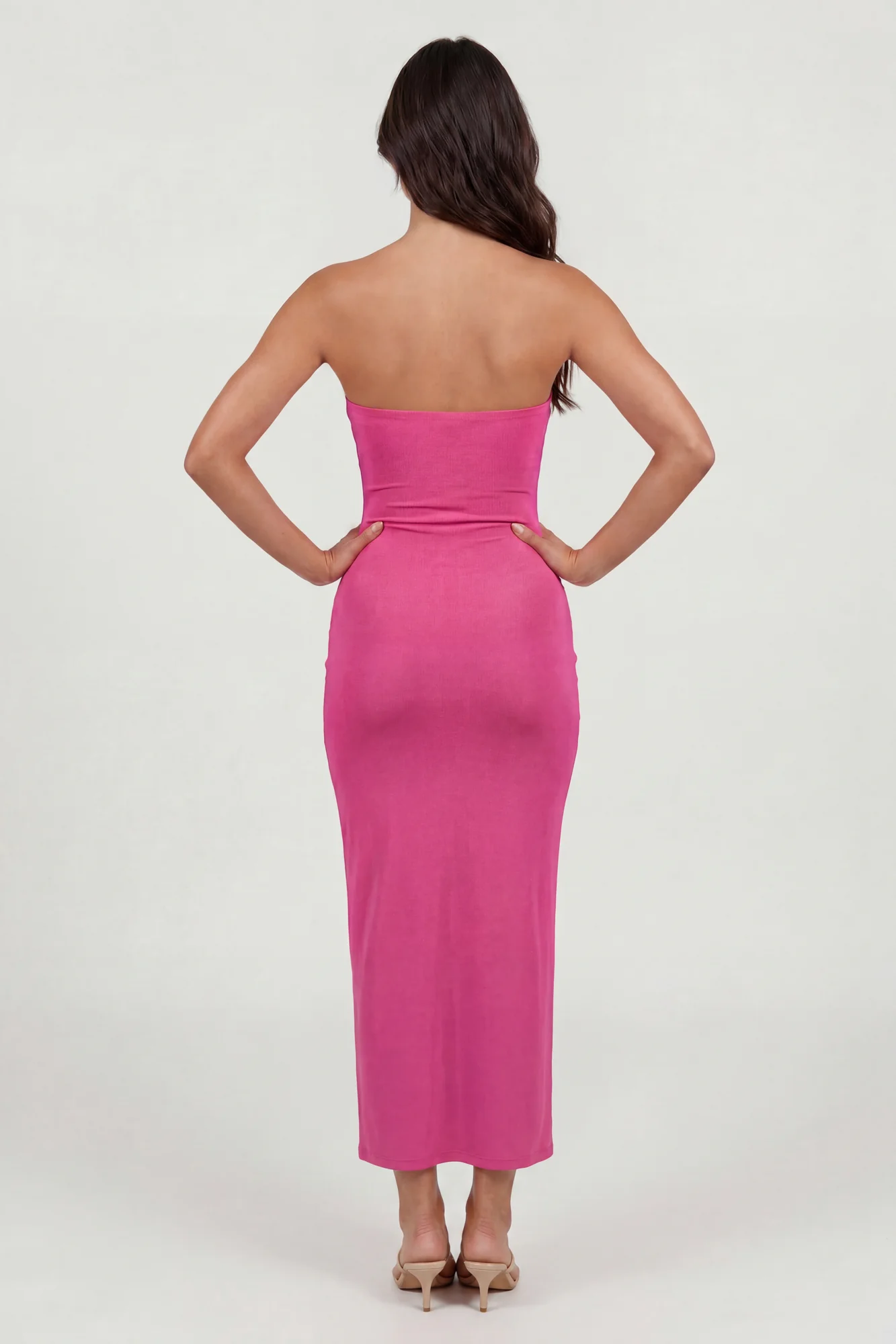 Seashell Cutout Strapless Maxi Dress