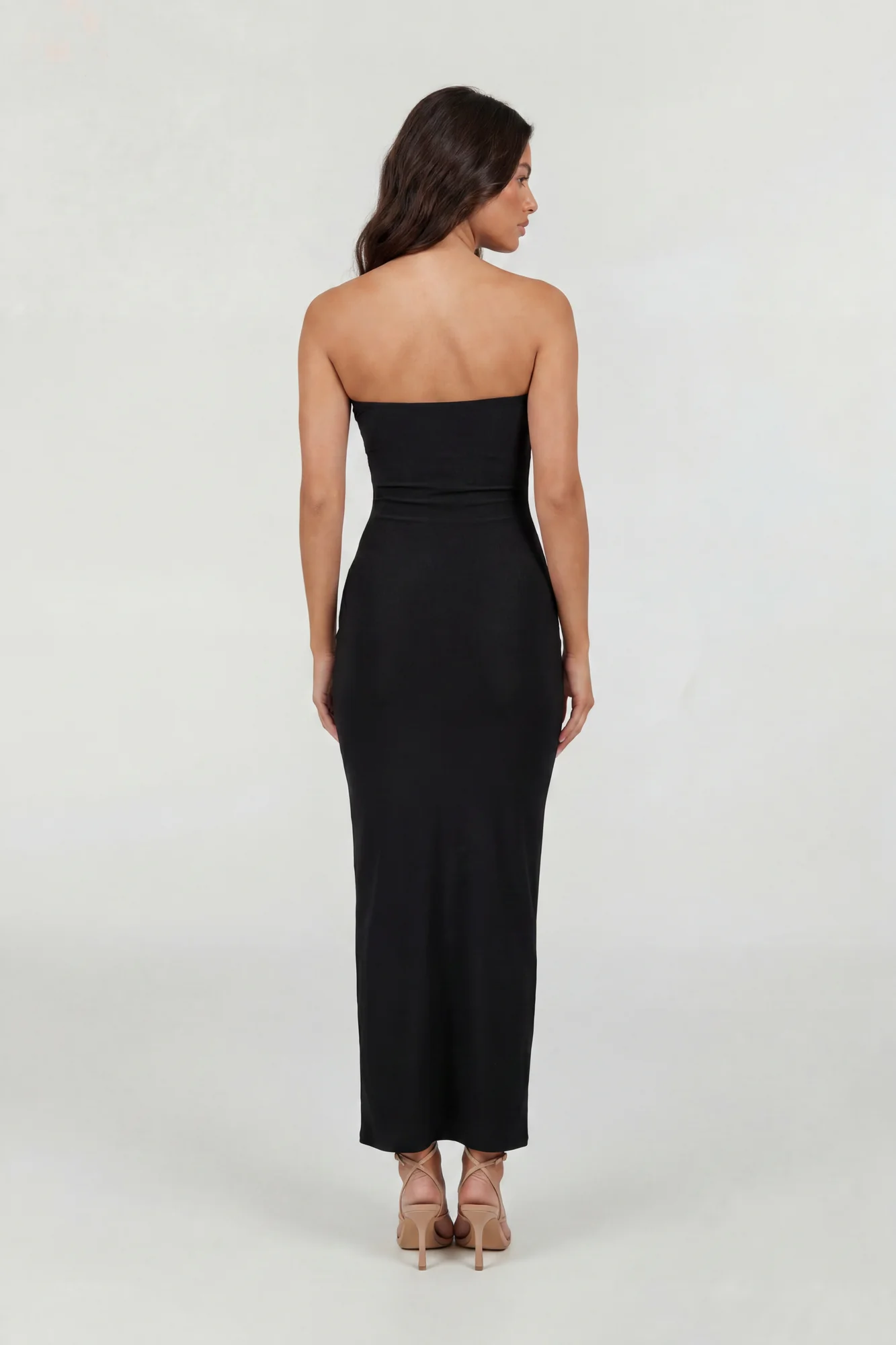 Seashell Cutout Strapless Maxi Dress
