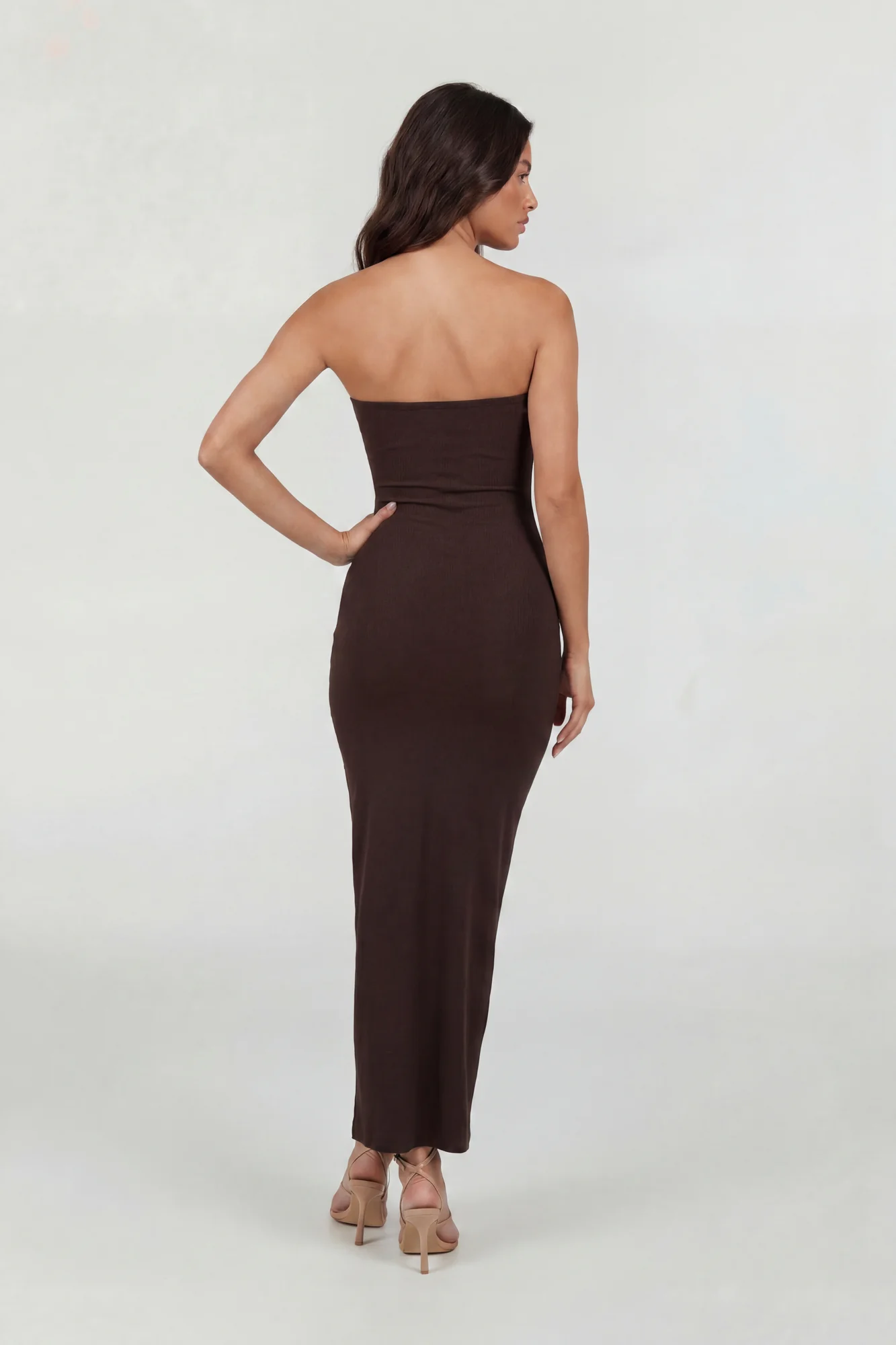 Seashell Cutout Strapless Maxi Dress