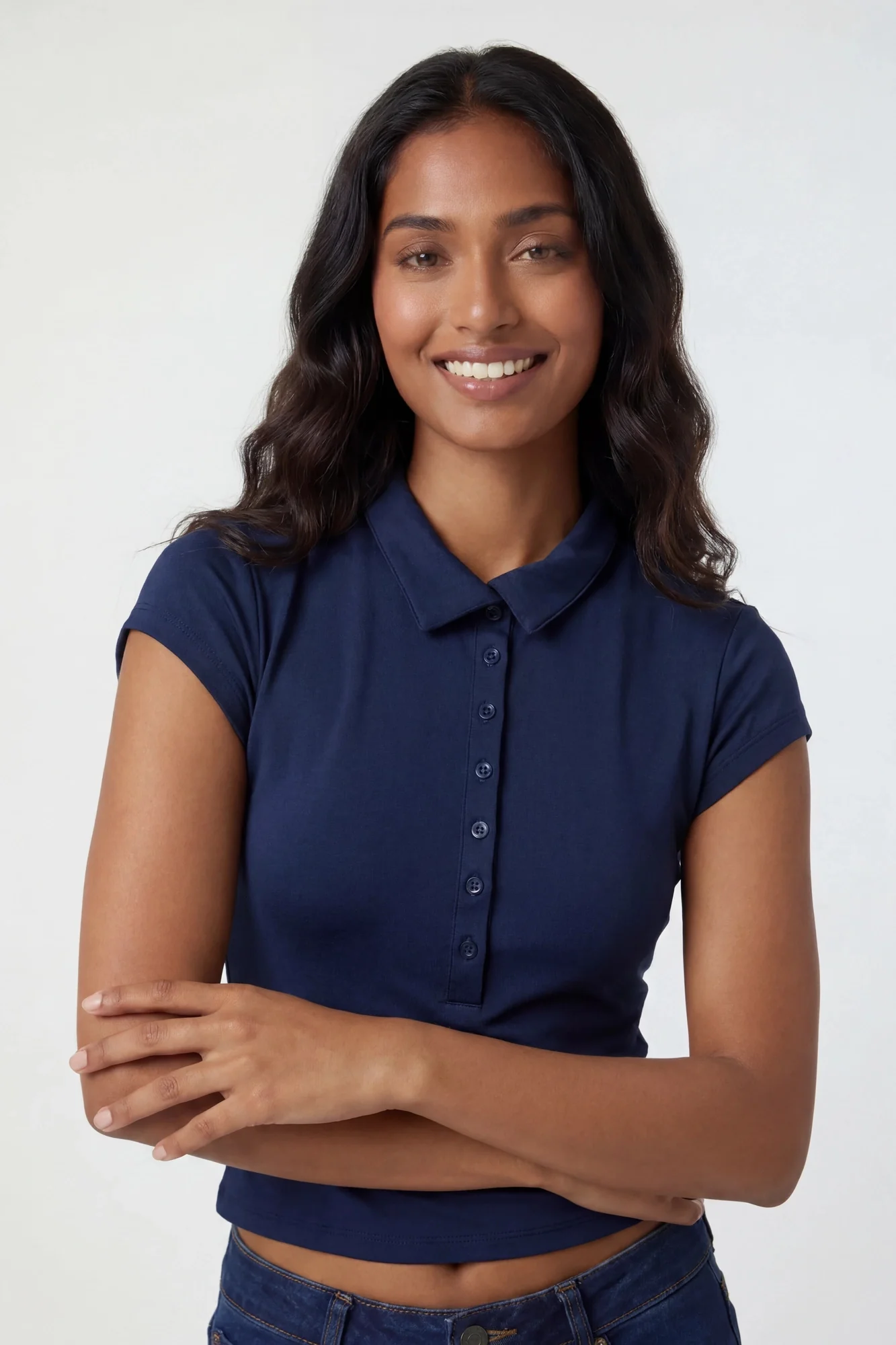Contour Button-Up Polo