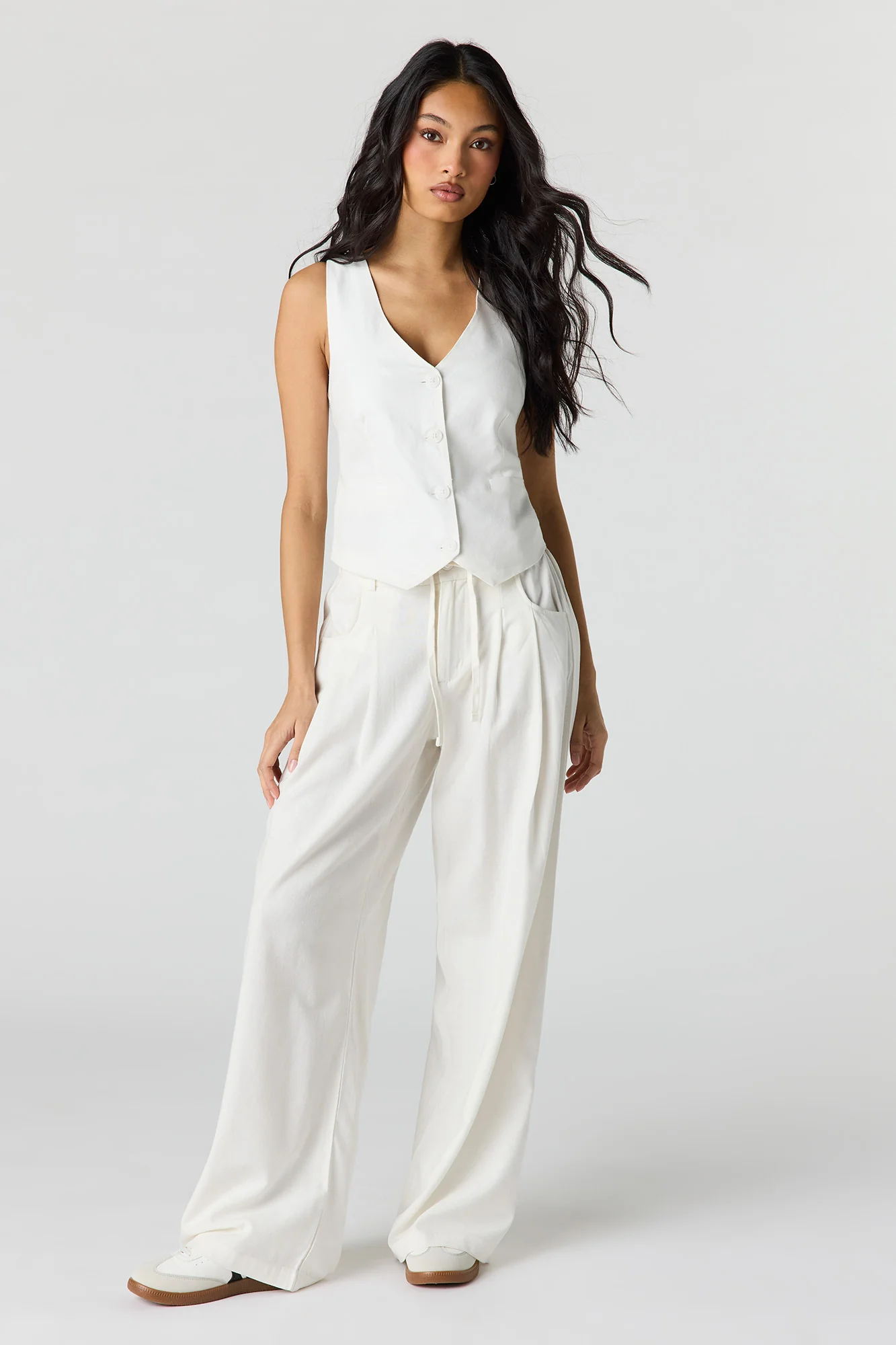 Linen-Blend Drawstring Trouser