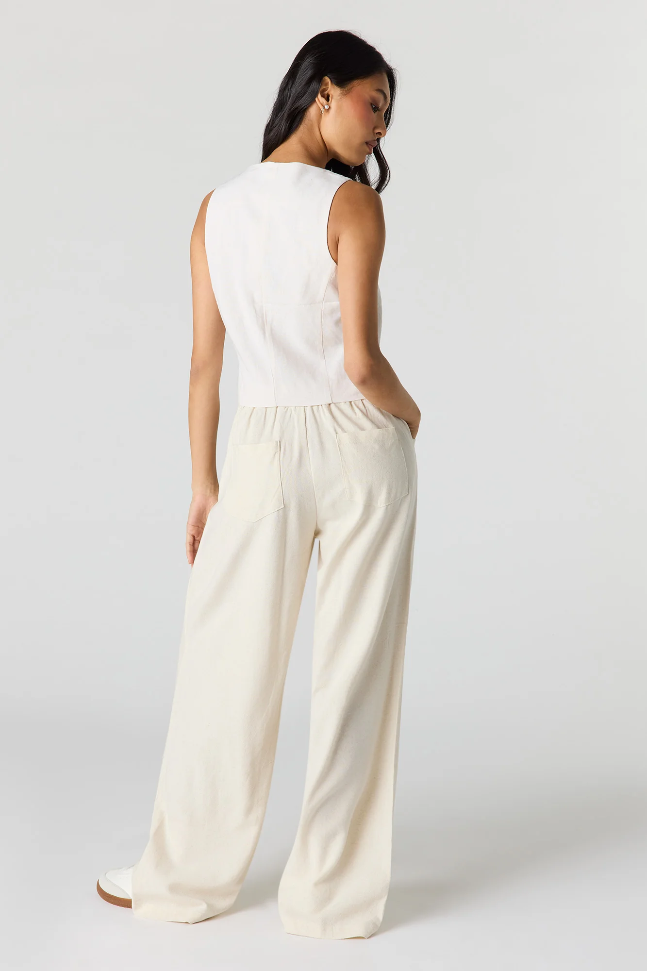 Linen-Blend Drawstring Trouser