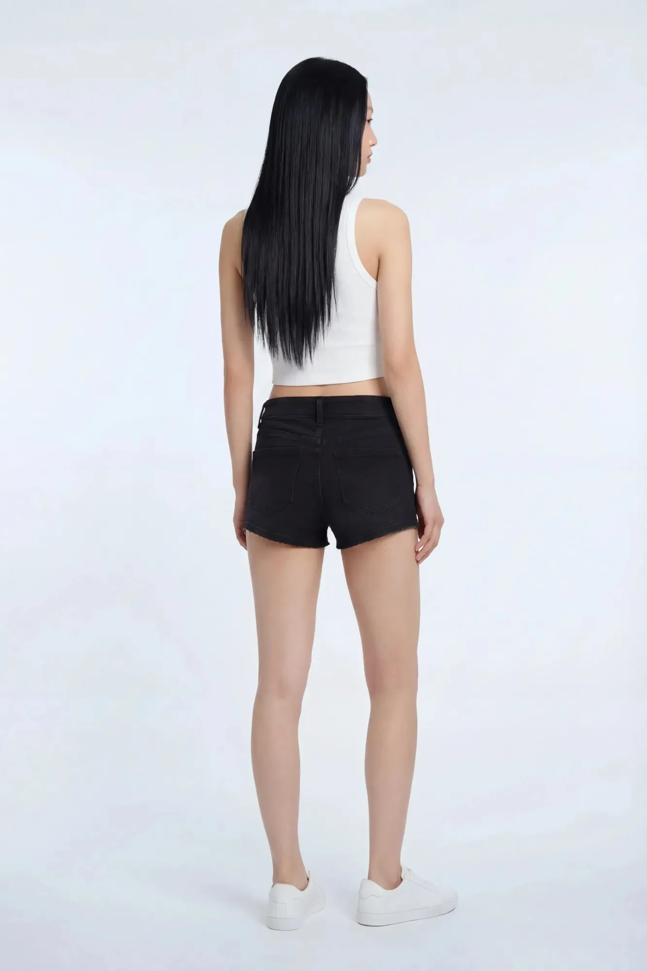 4676-stretch-low-rise-black-denim-shortie-2.webp Stretch Low Rise Black Denim Shortie