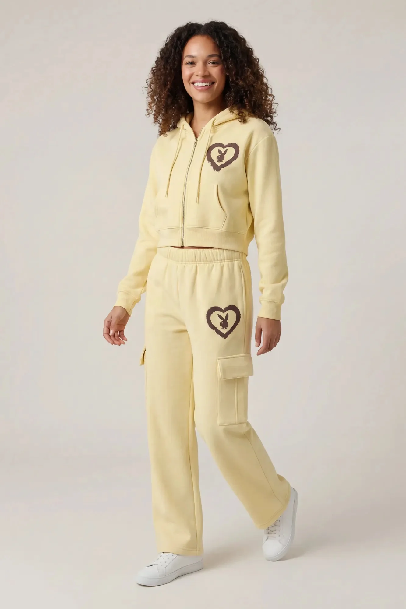 Playboy Fleece Wide Leg Cargo Sweatpant