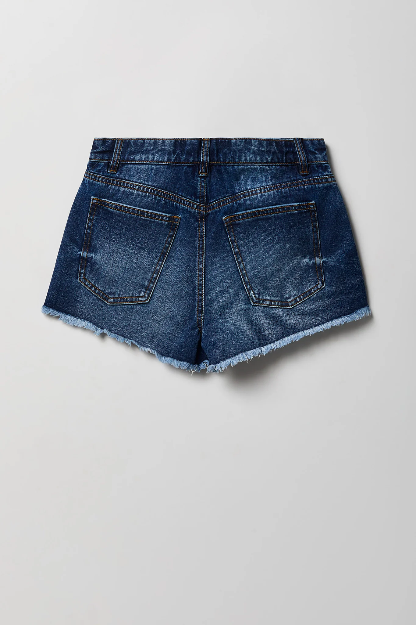 Ripped High Rise Embroidered Denim Short