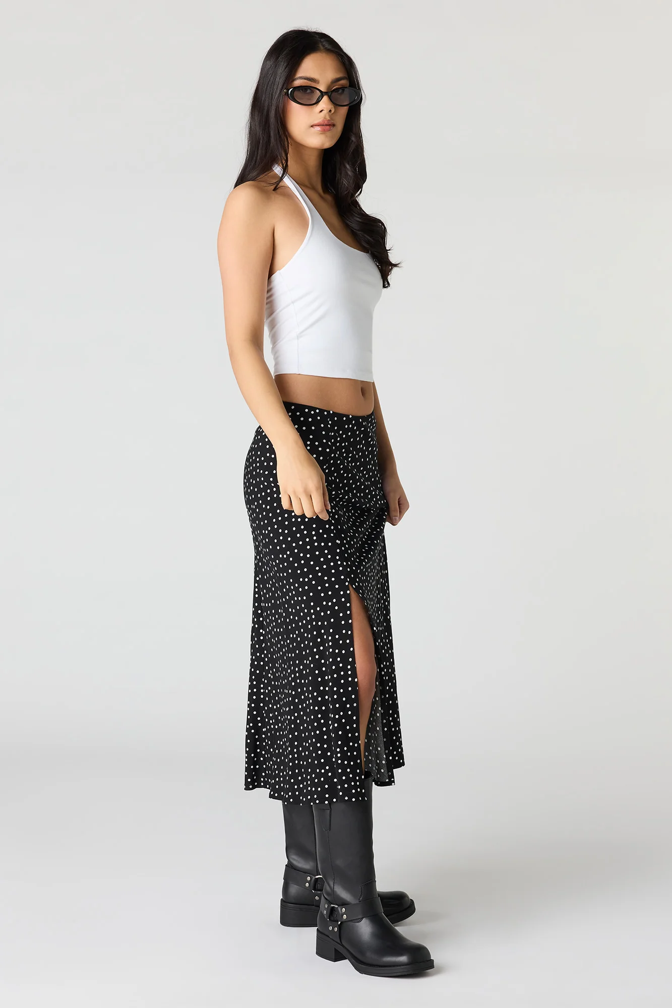 Floral Slit Midi Skirt