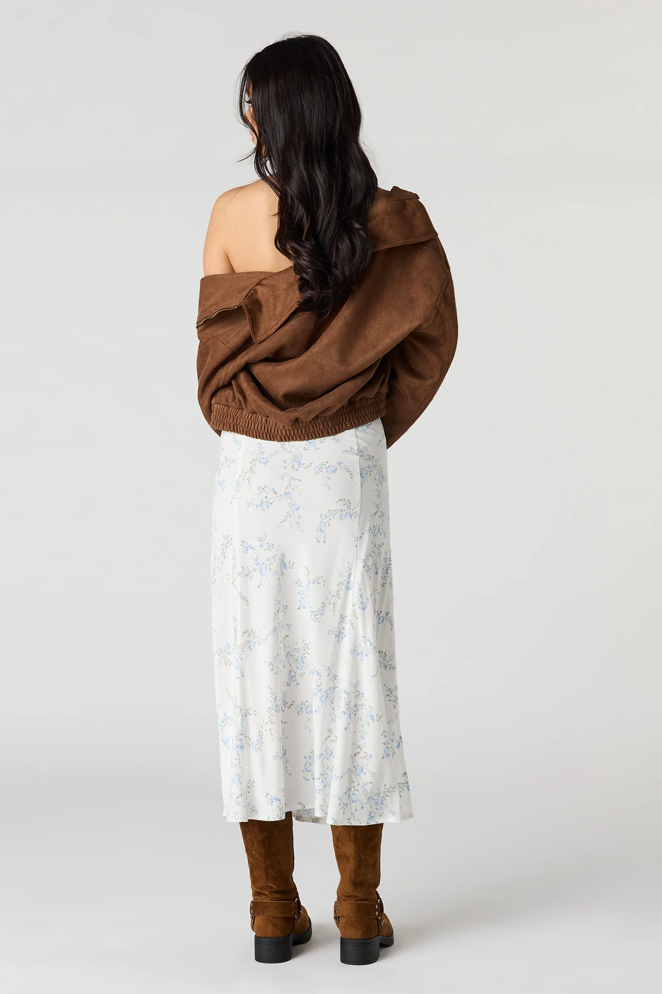 Floral Slit Midi Skirt