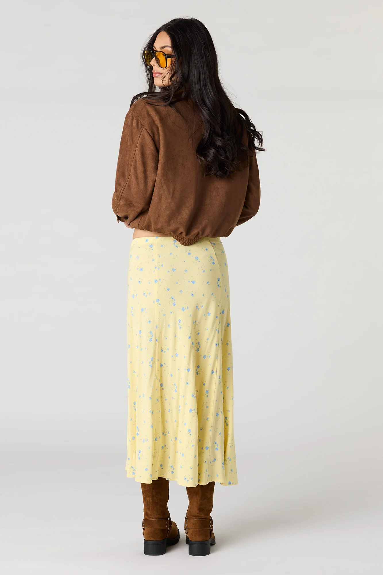Floral Slit Midi Skirt