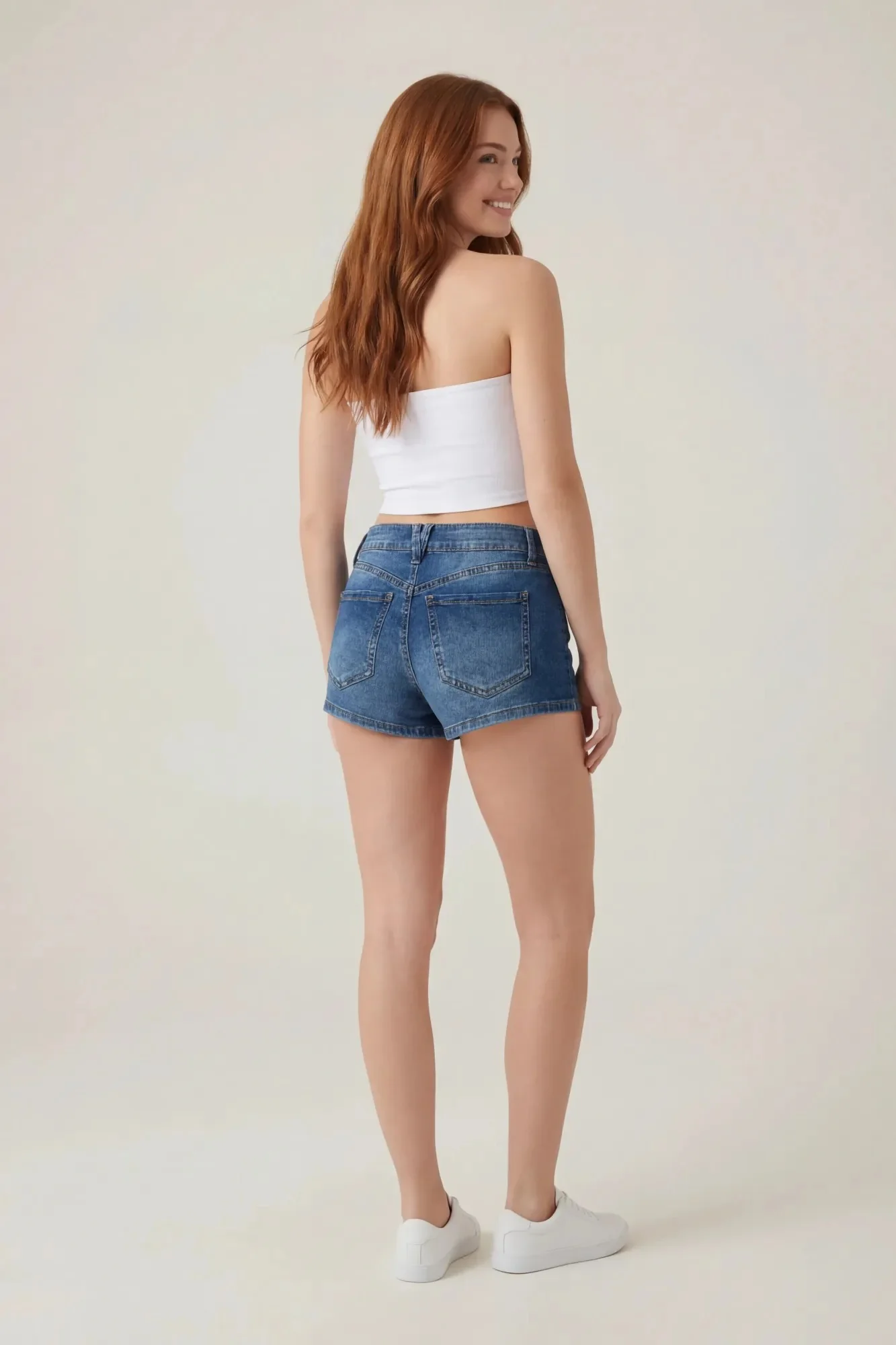 5223-stretch-mid-rise-push-up-medium-denim-short-2.webp Stretch Mid Rise Push Up Medium Denim Short