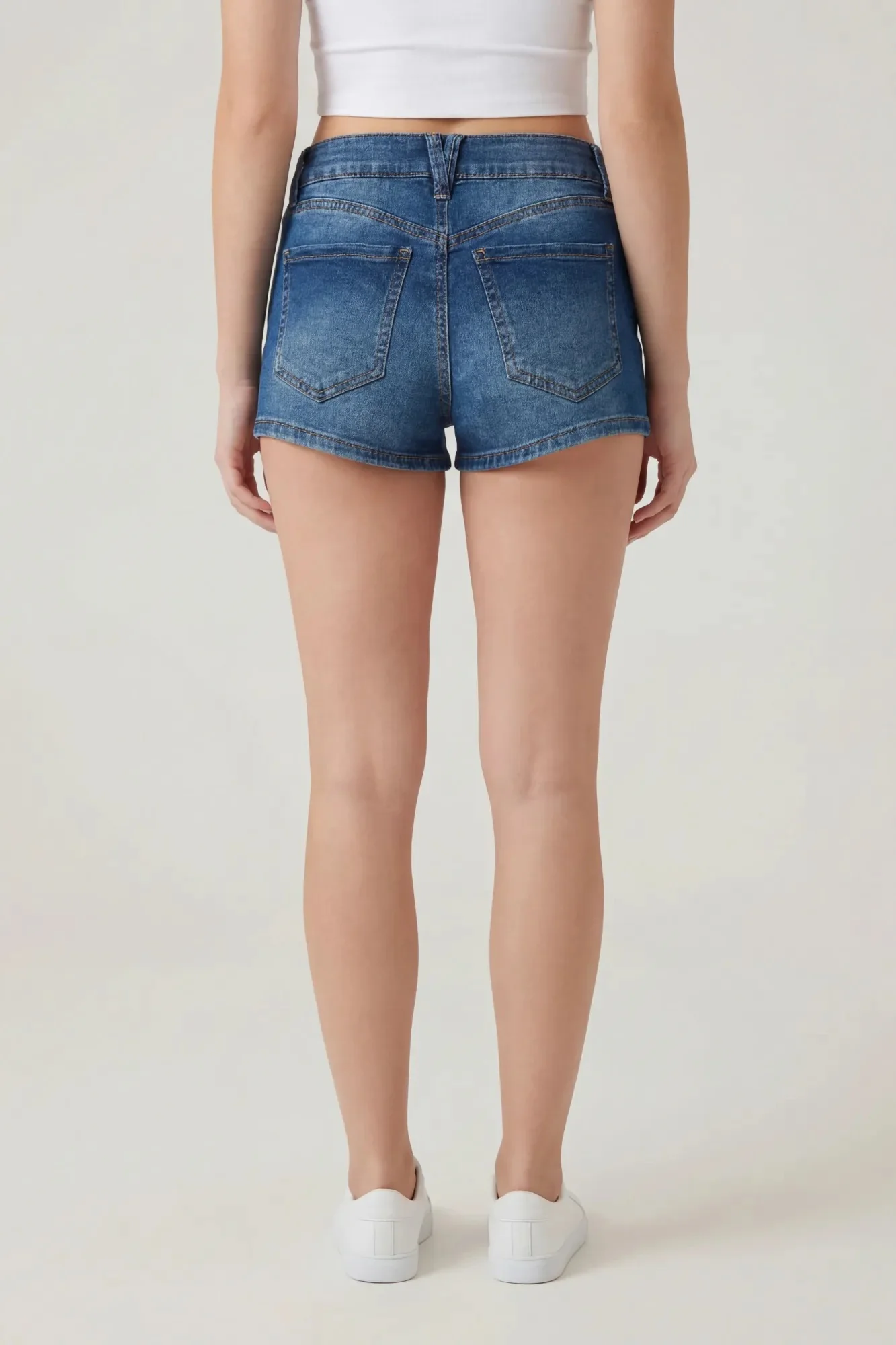 5223-stretch-mid-rise-push-up-medium-denim-short-4.webp Stretch Mid Rise Push Up Medium Denim Short