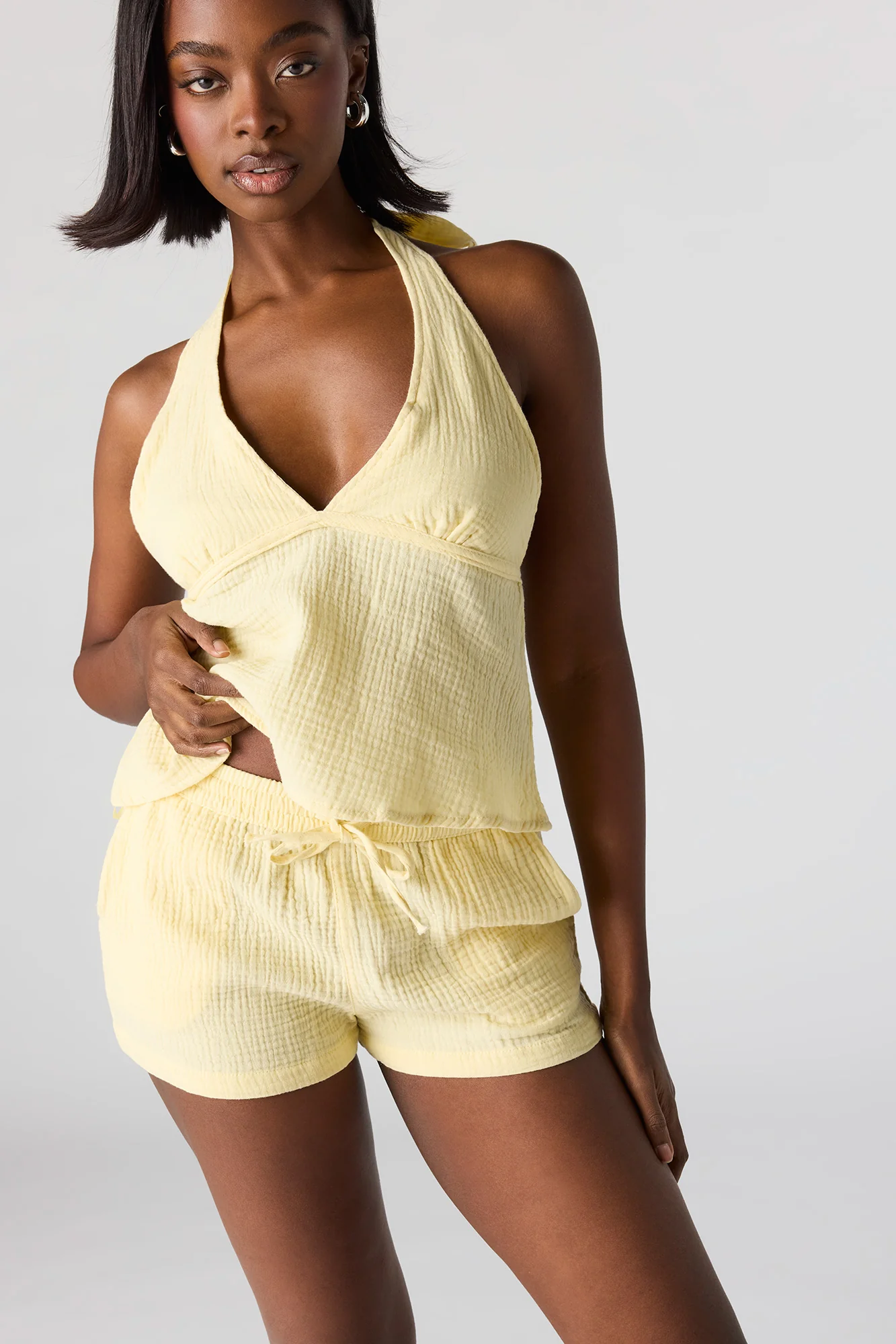 Textured Drawstring Short