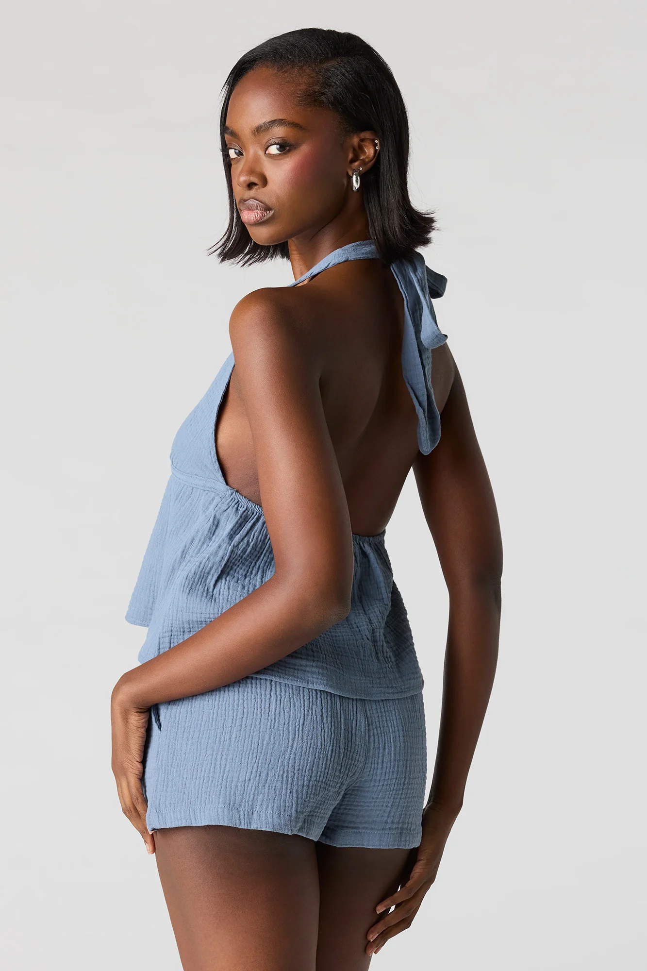 Textured Drawstring Short