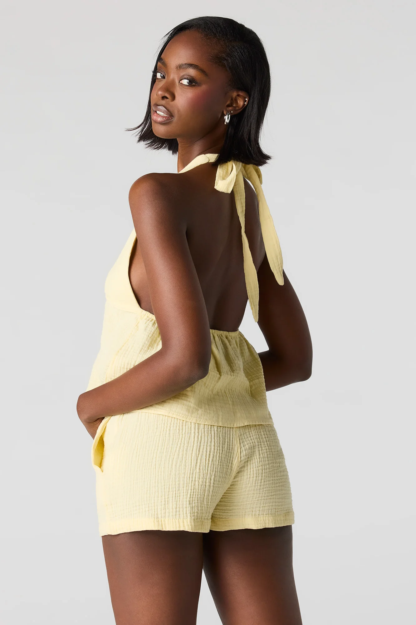 Textured Drawstring Short
