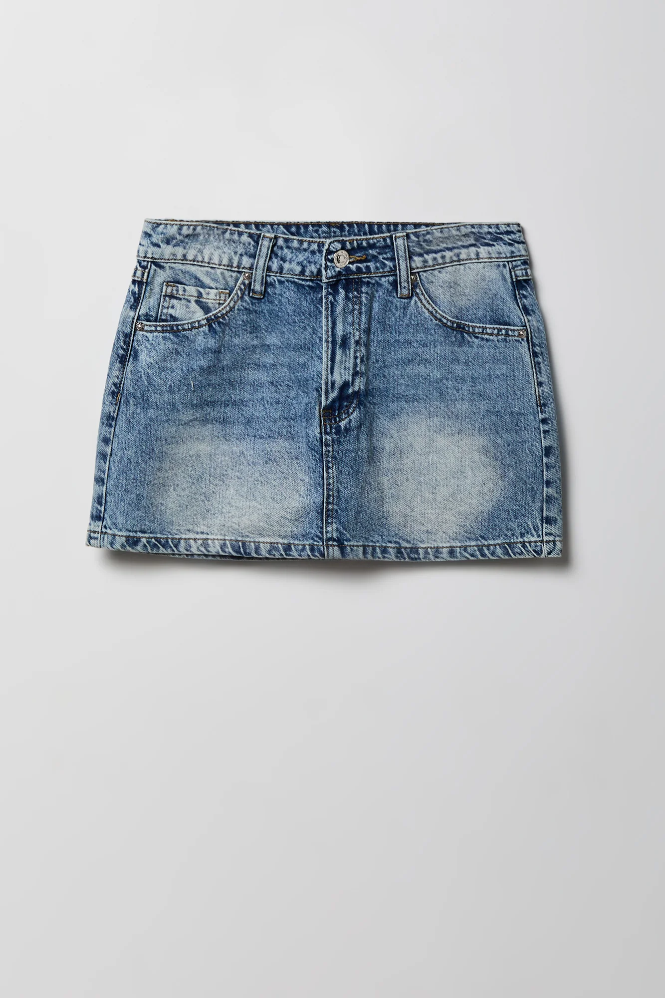 Star Patch Denim Mini Skirt