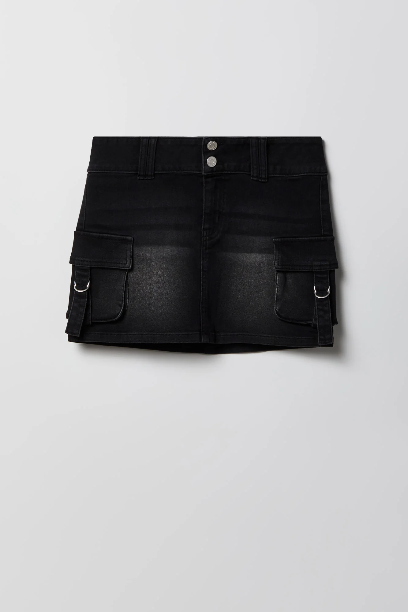 Denim Cargo Mini Skirt