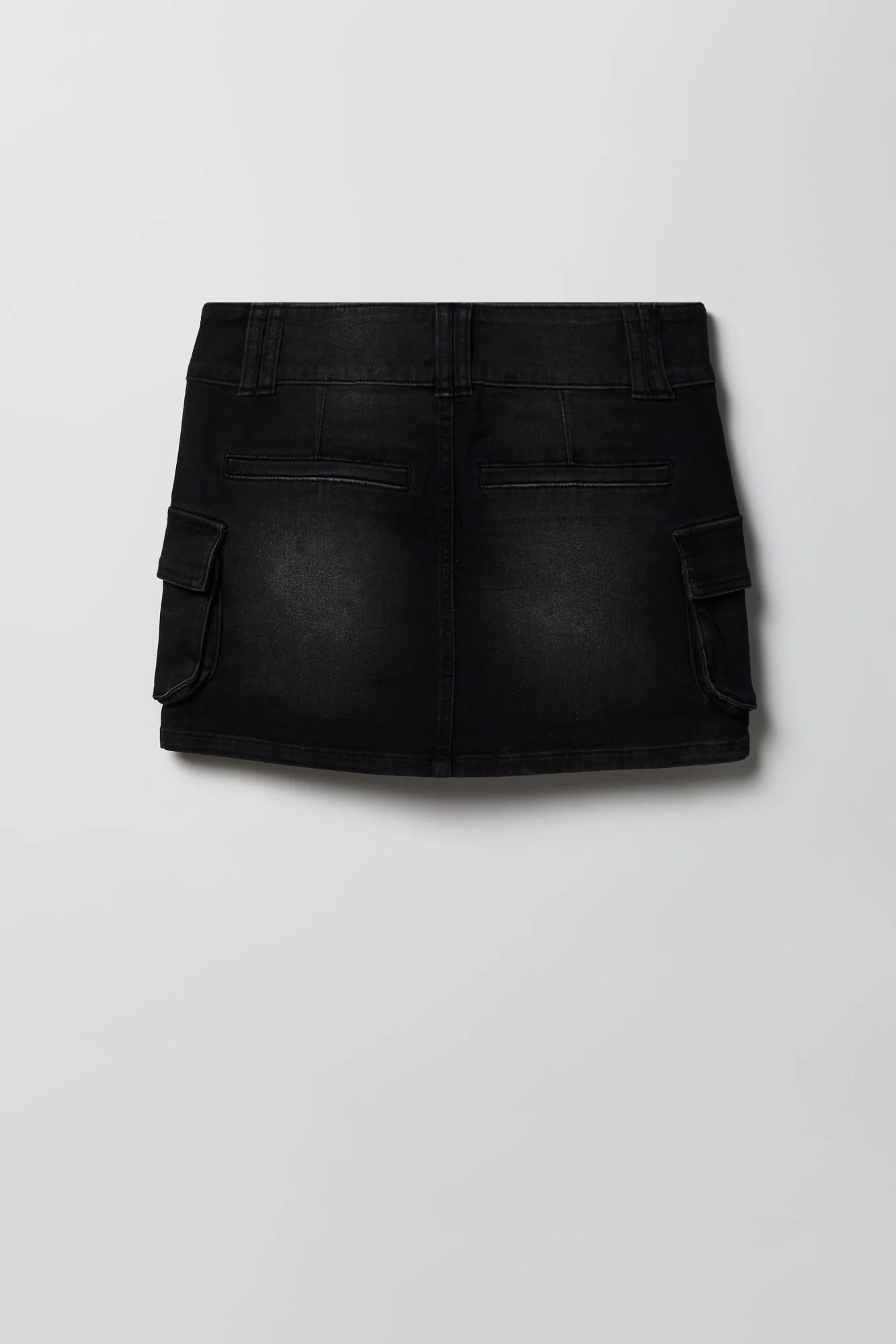 Denim Cargo Mini Skirt