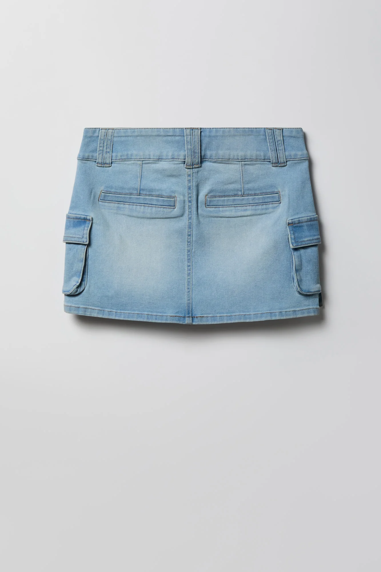 Denim Cargo Mini Skirt