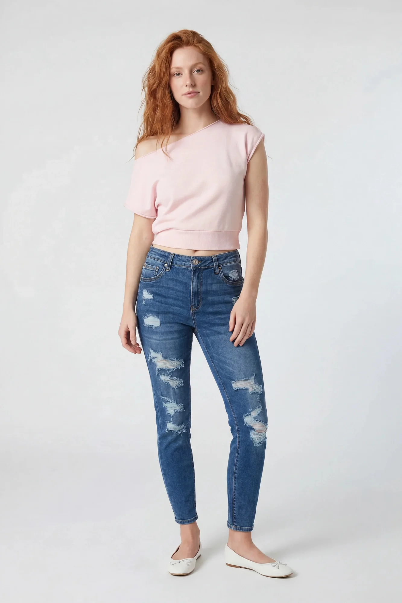 South Beach Stretch Ripped Low Rise Skinny Jean