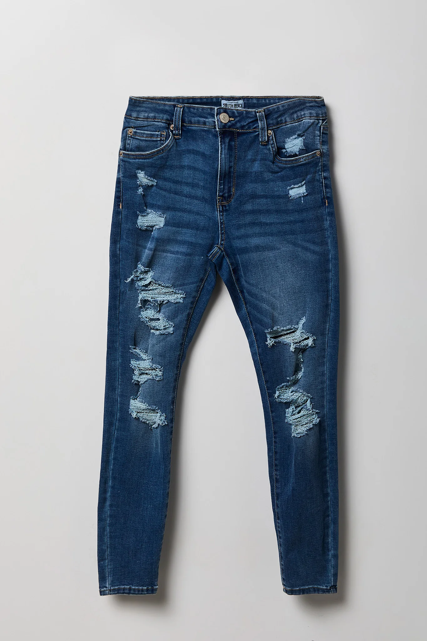 South Beach Stretch Ripped Low Rise Skinny Jean