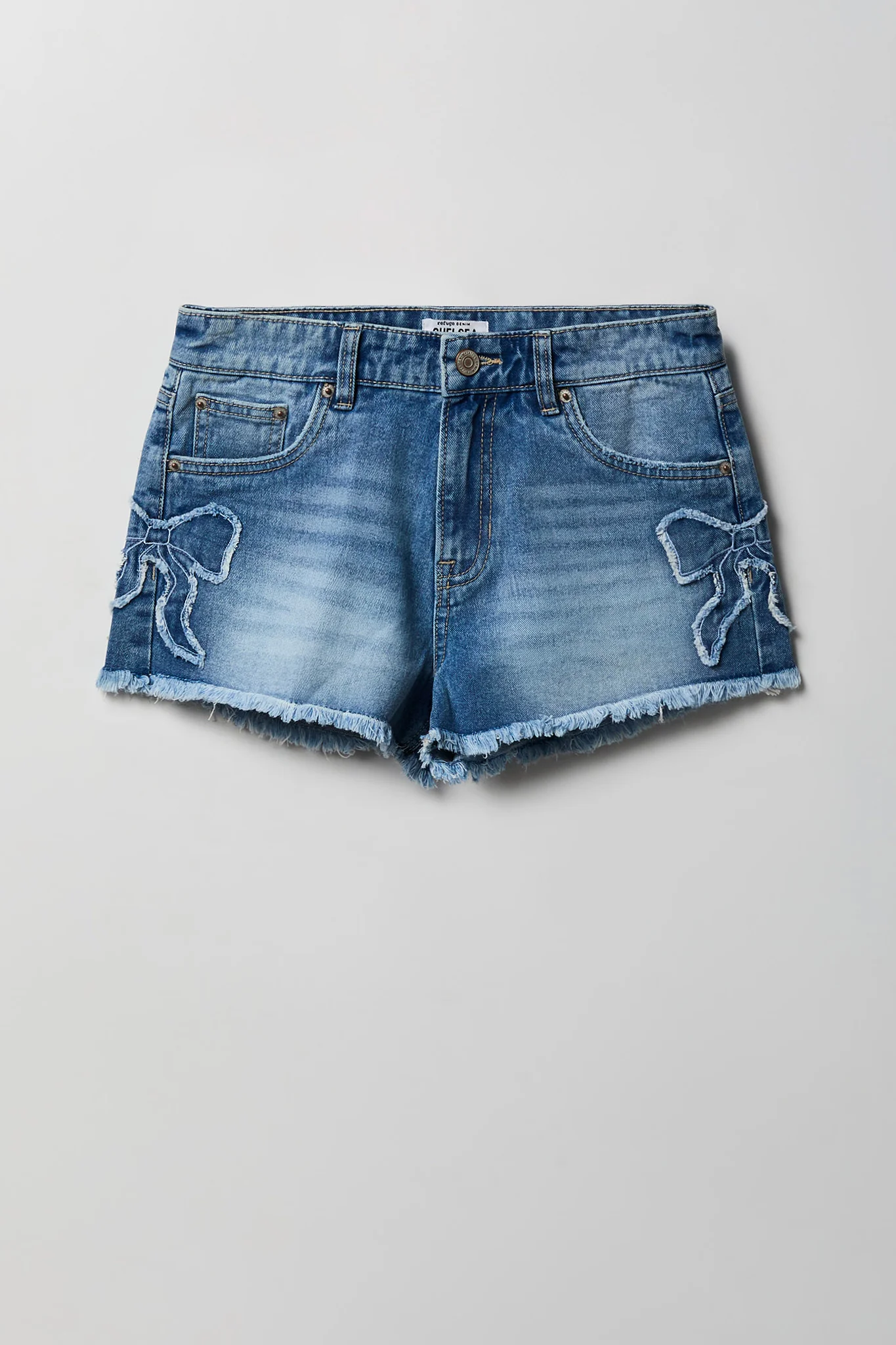 Bow Stitched Medium Denim Short