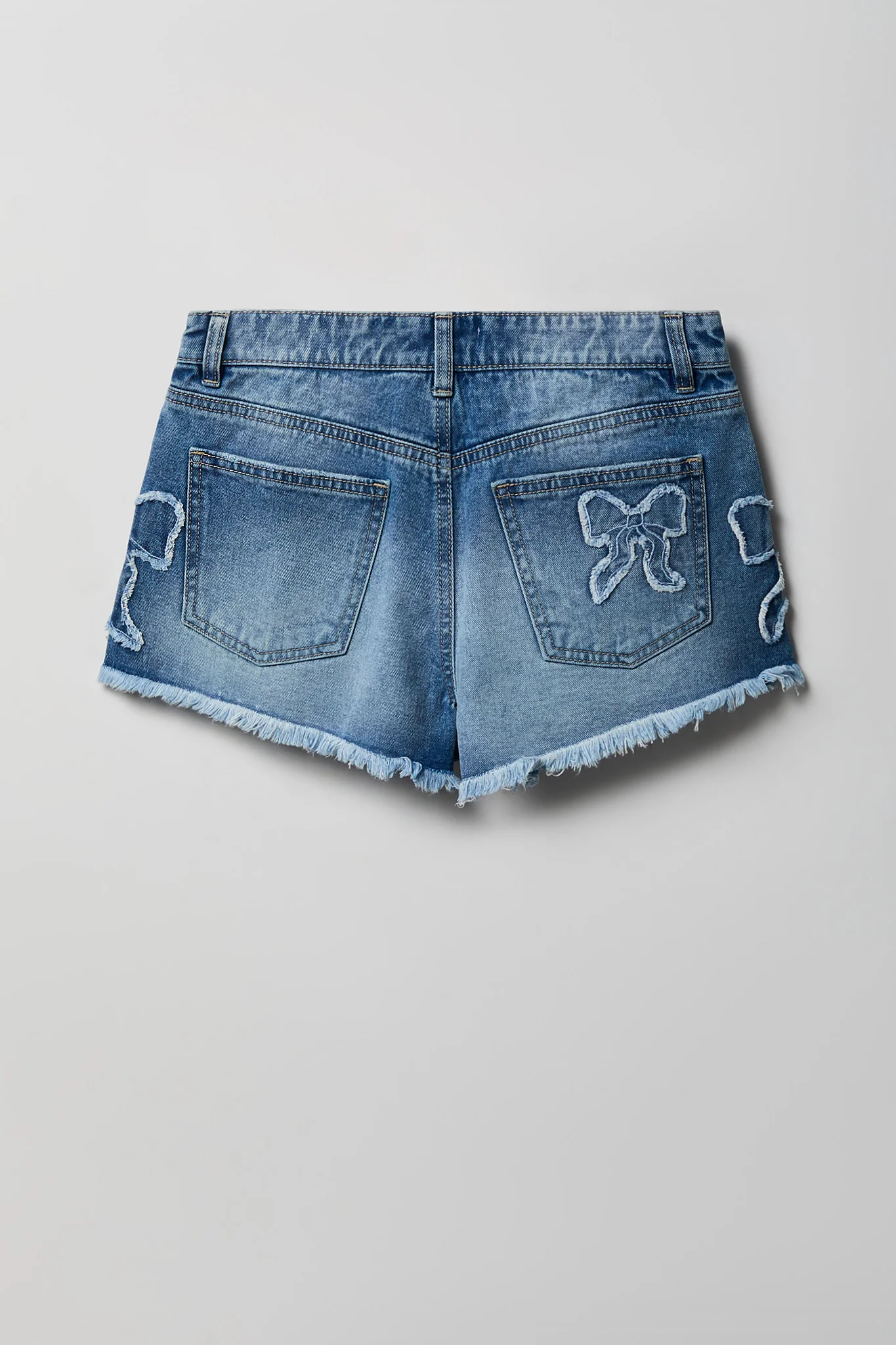 Bow Stitched Medium Denim Short