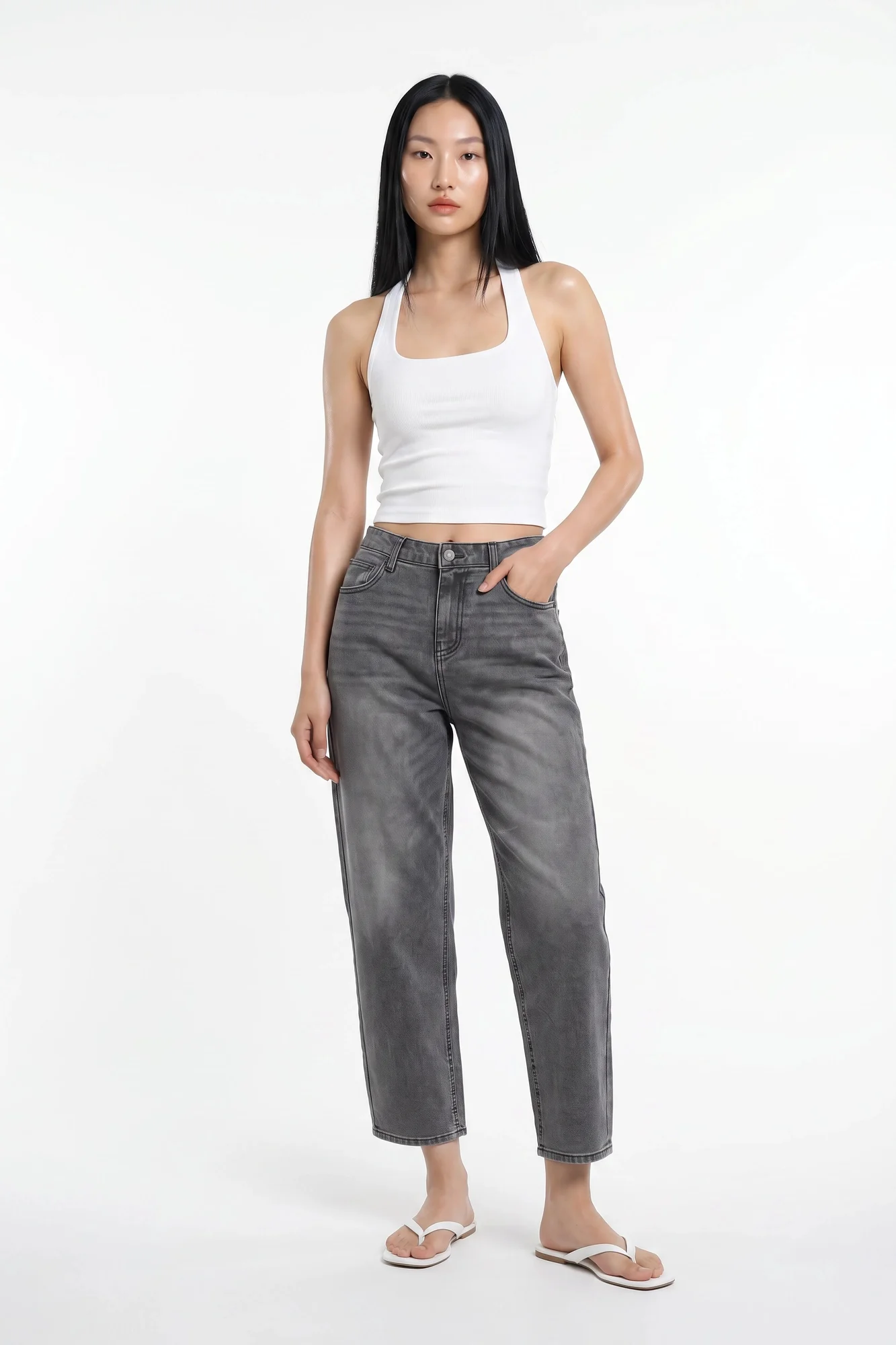 5990-stretch-high-rise-barrel-grey-jean-1.webp Stretch High Rise Barrel Grey Jean