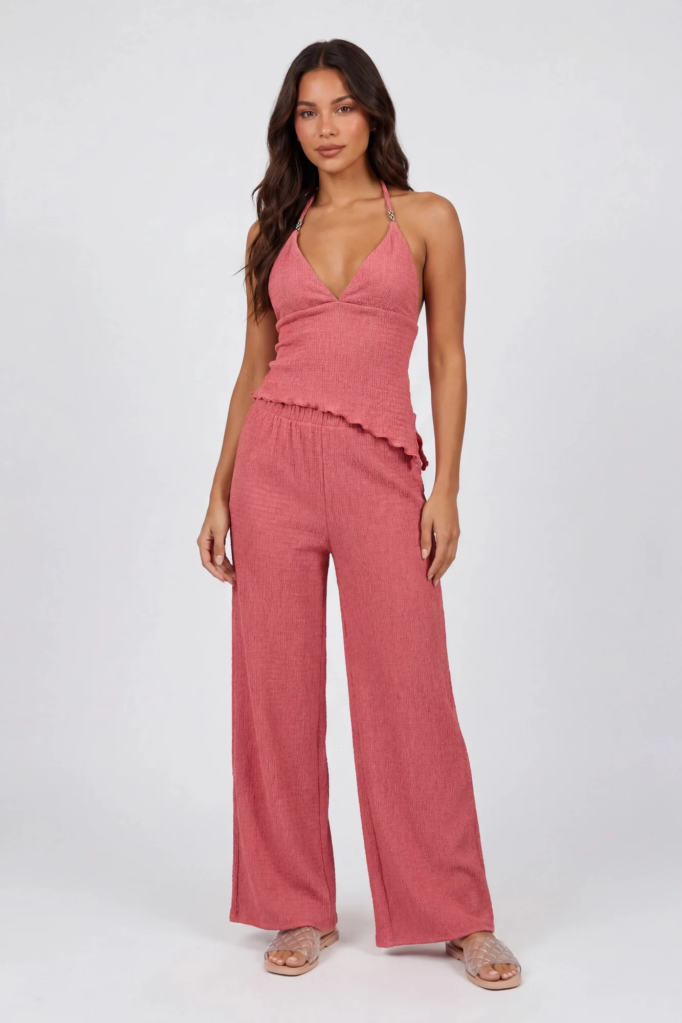 Popcorn Wide Leg Pant