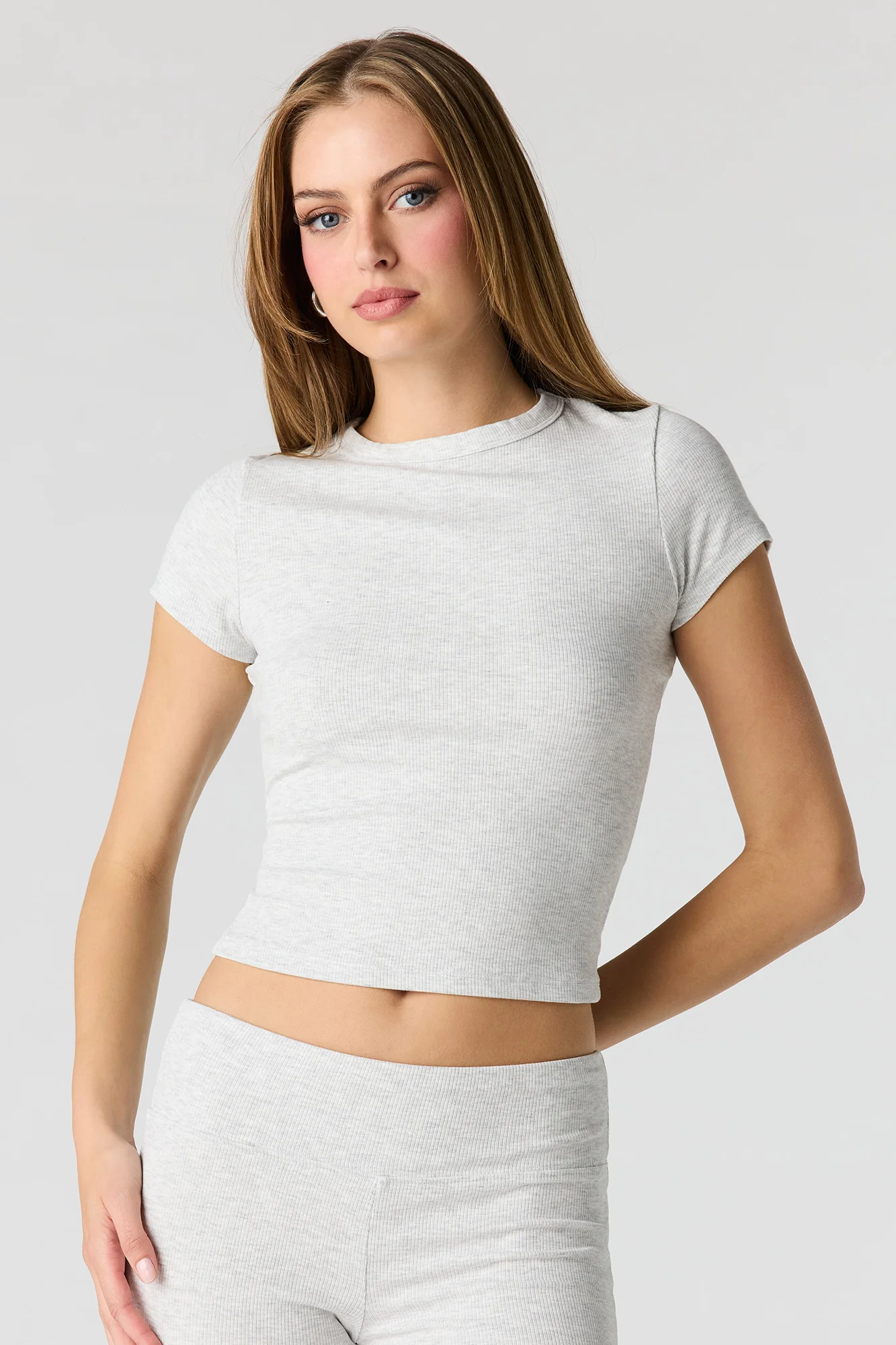 Soft Ribbed T-Shirt & Flare Pant Set